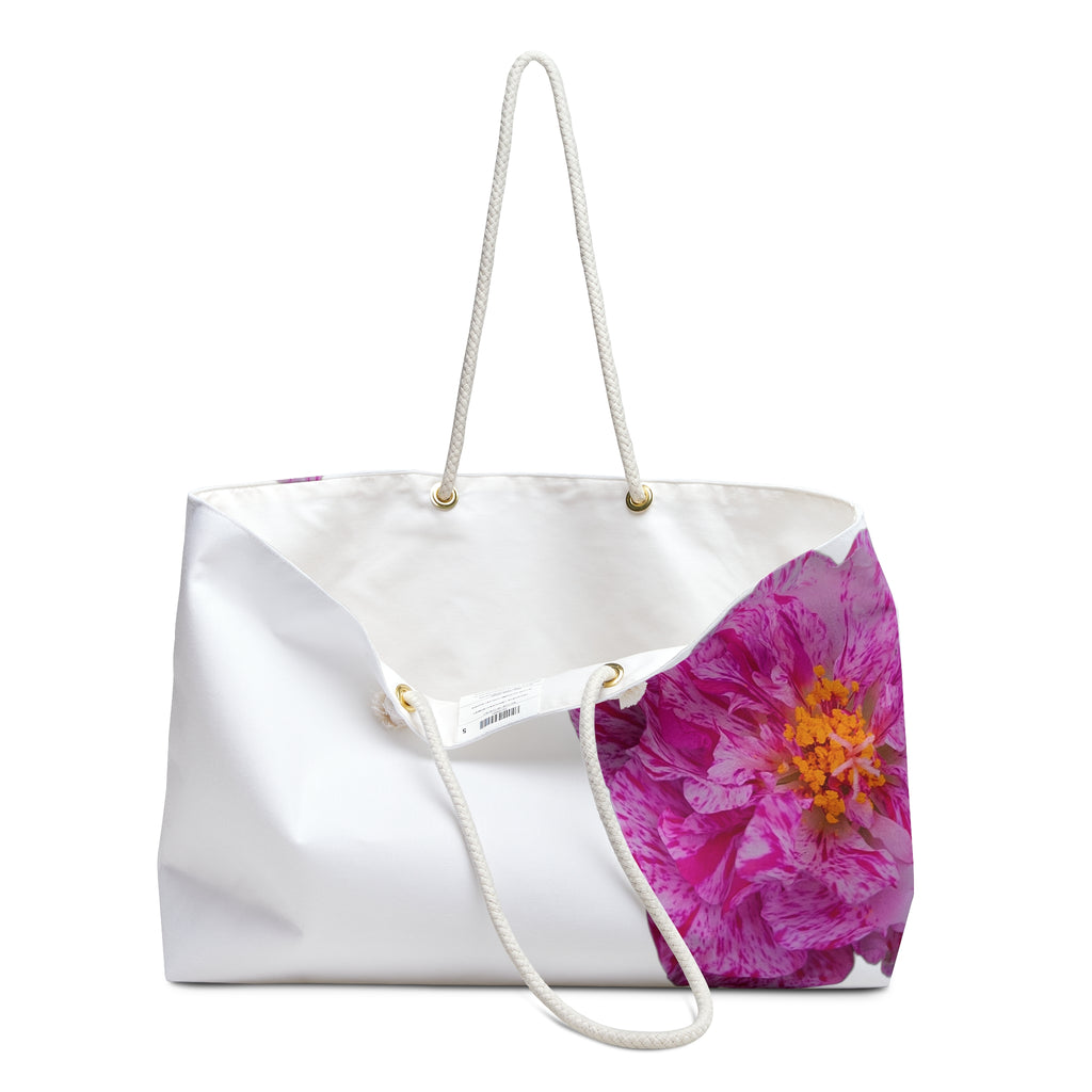 Pink Peony Weekender Bag — Floral Travel Tote for Women
