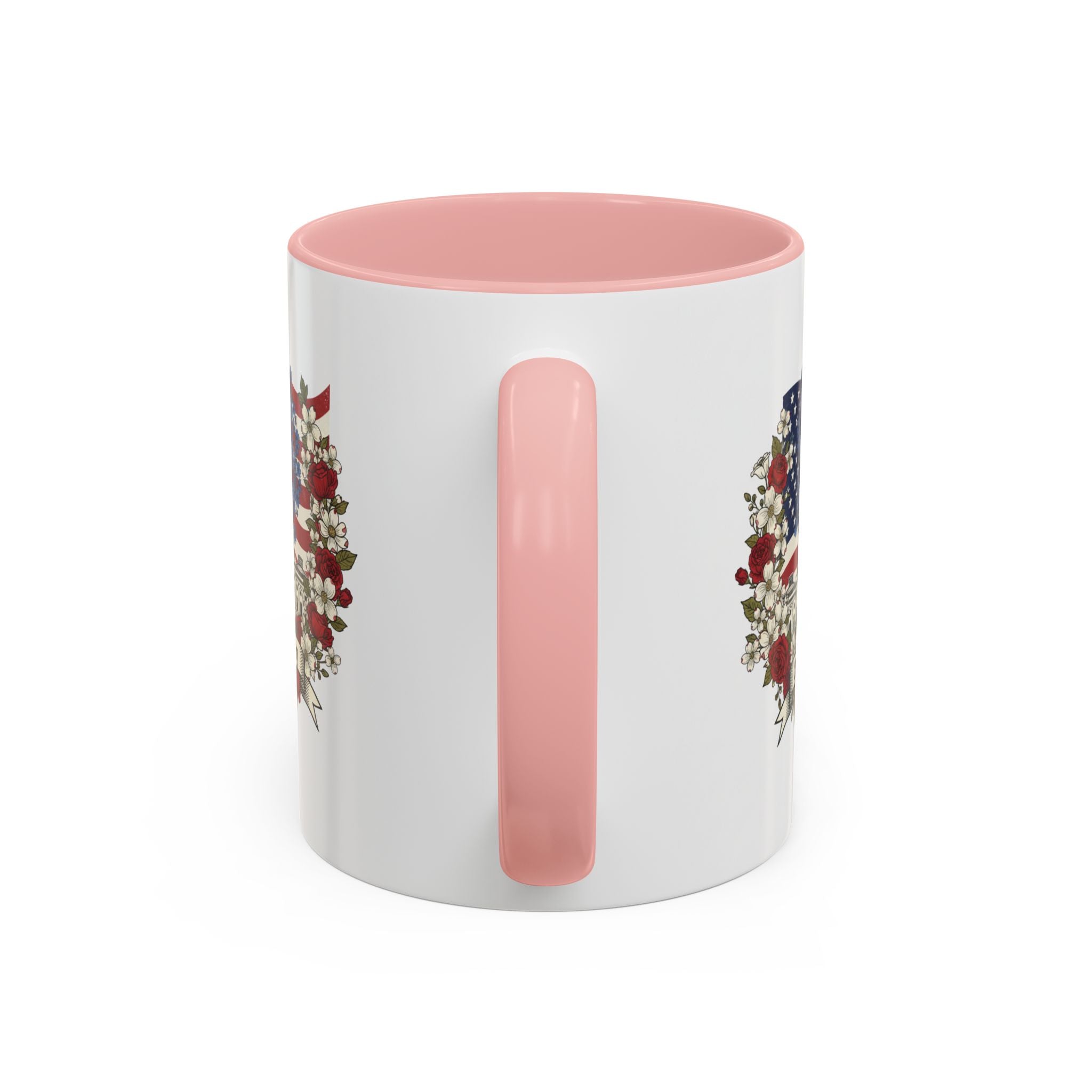 Capitol 250th Anniversary Accent Coffee Mug – Patriotic American Flag Floral Design (11/15oz)