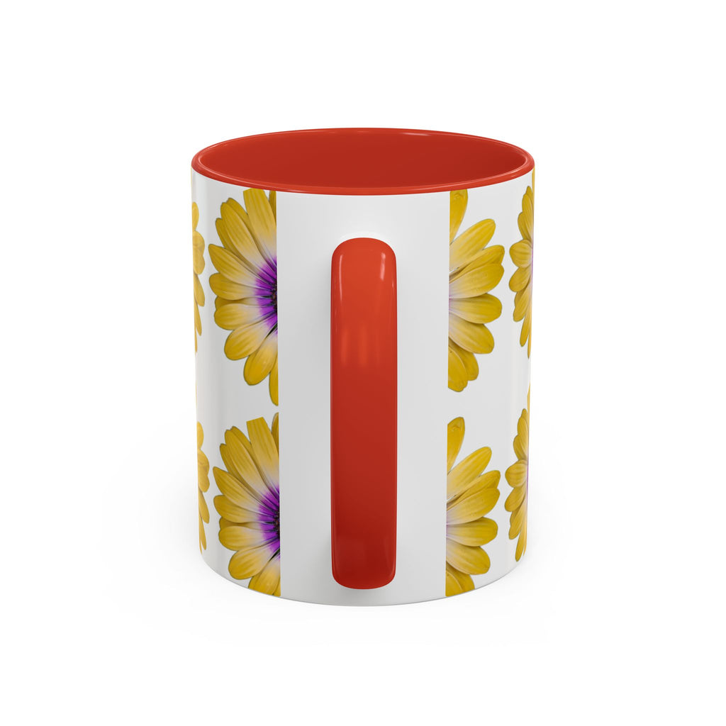 Yellow Purple Daisy Accent Coffee Mug – Floral Pattern 11/15oz