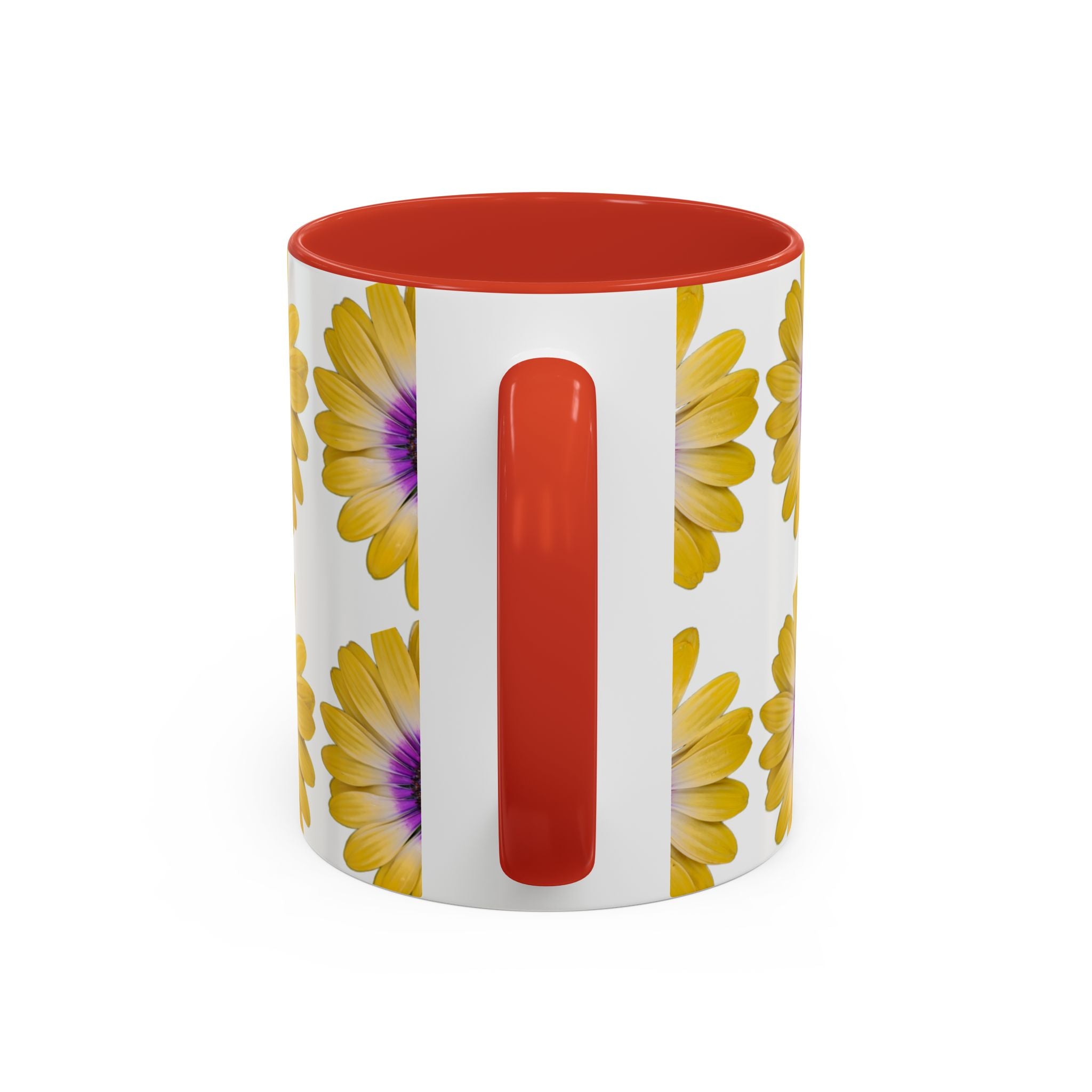 Yellow Purple Daisy Accent Coffee Mug – Floral Pattern 11/15oz