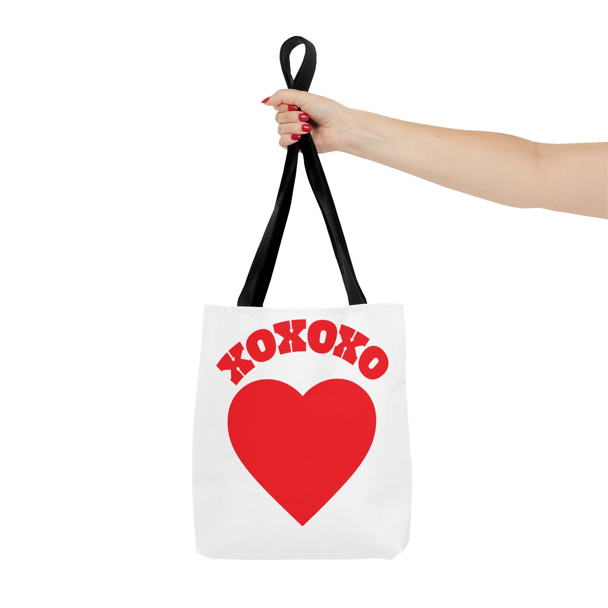 Valentine Heart 'XOXOXO' Tote Bag — Romantic Red Heart Canvas Tote for Valentine's Day