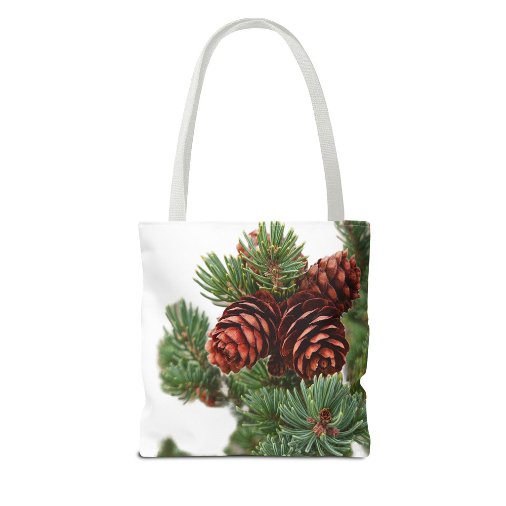 Pinecone Winter Tote Bag — Botanical Evergreen Holiday Market Bag