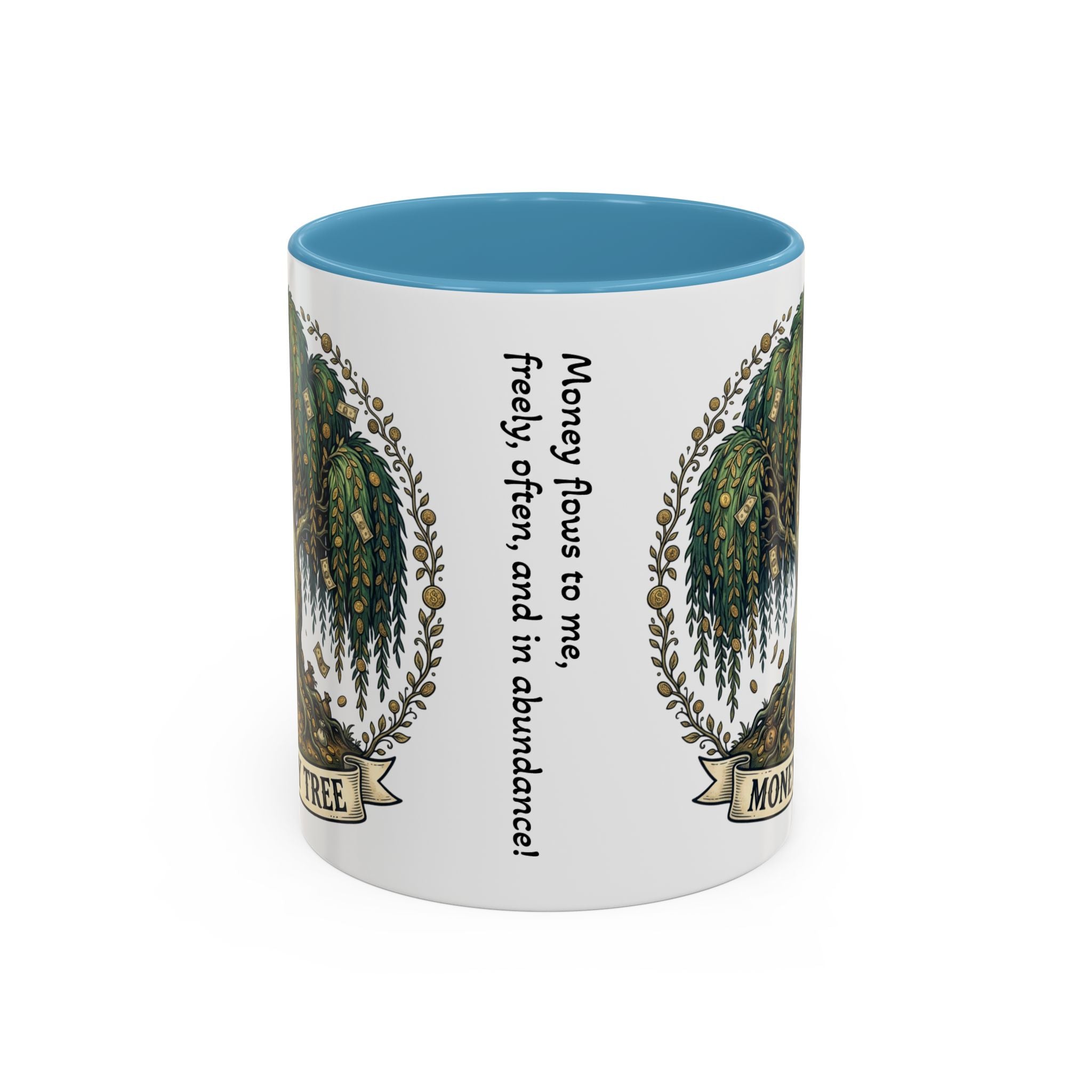 Money Tree Accent Coffee Mug — Inspirational 11/15oz Ceramic Mug with "Money Tree" Design