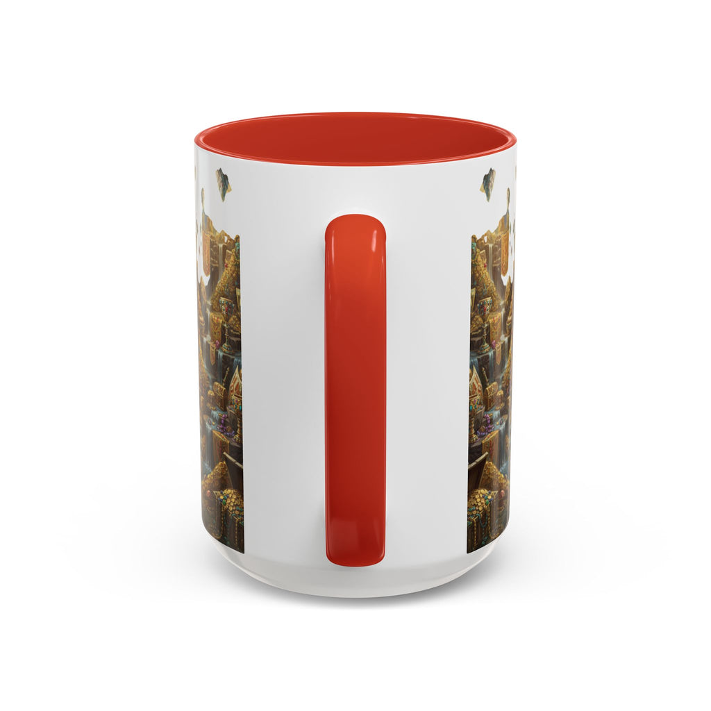 Dragon Hoard Accent Coffee Mug — Fantasy Treasure Landscape (11/15 oz)