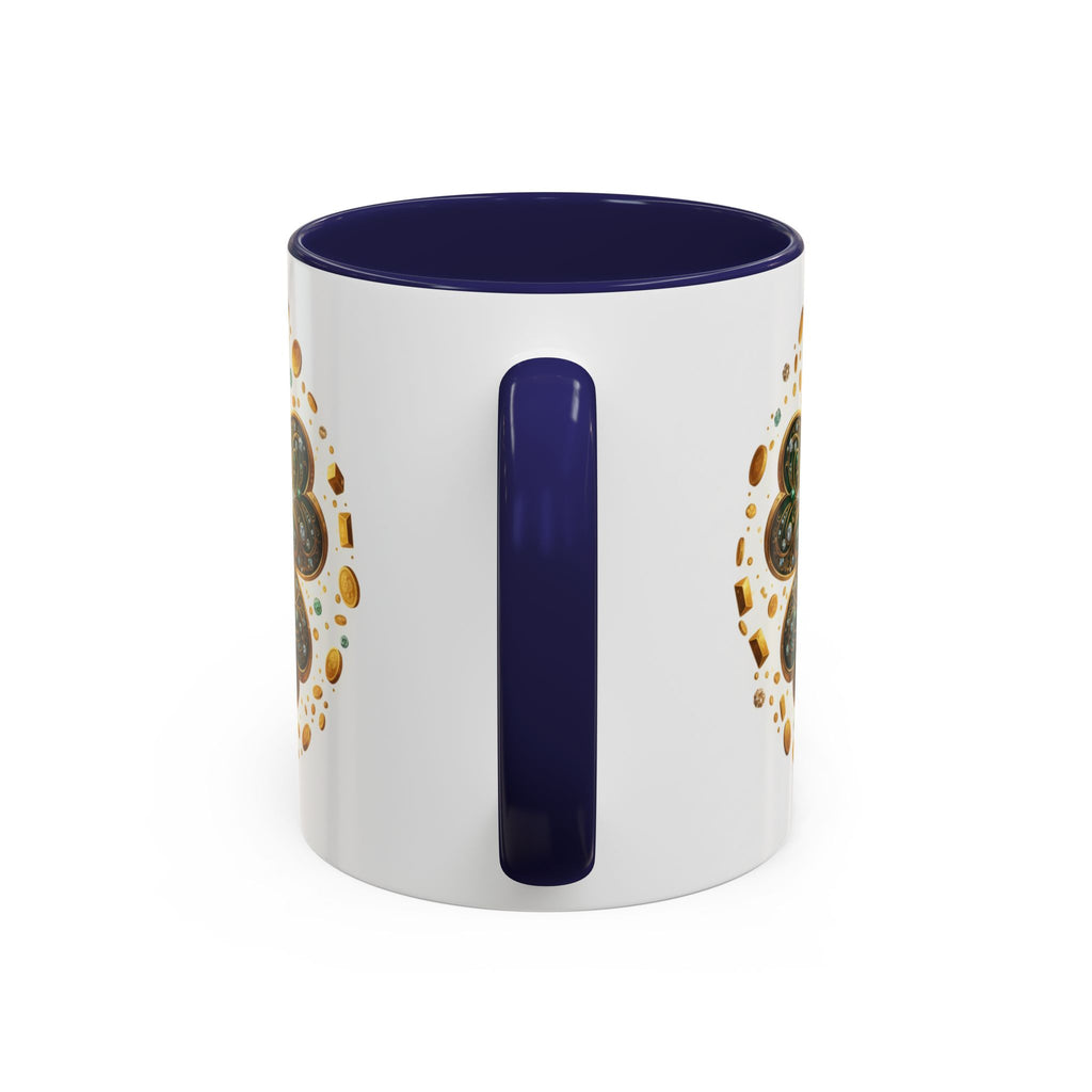 St. Patrick's Shamrock Coffee Mug — "Money Flows to Me" Lucky Charm Accent Mug