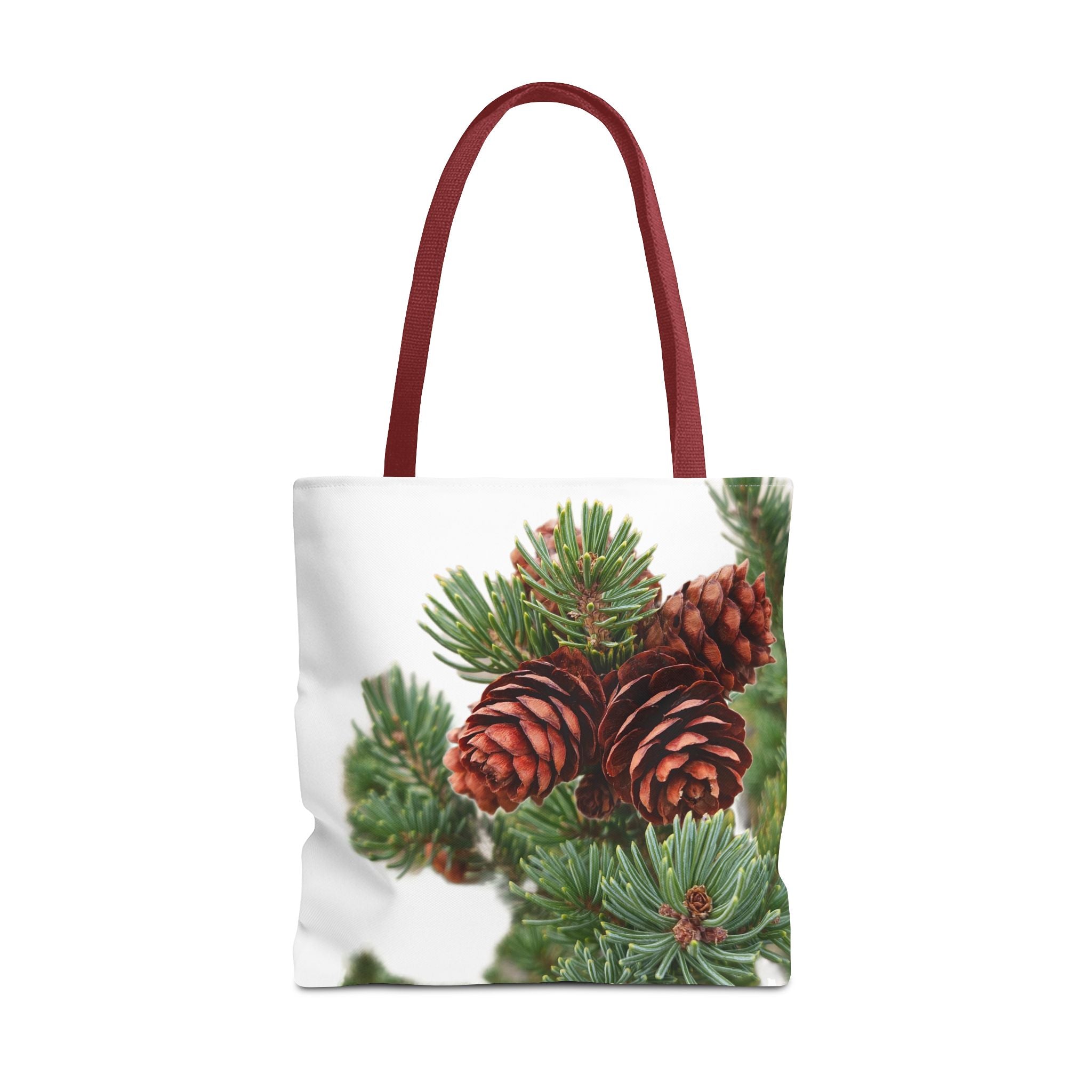 Pinecone Winter Tote Bag — Botanical Evergreen Holiday Market Bag