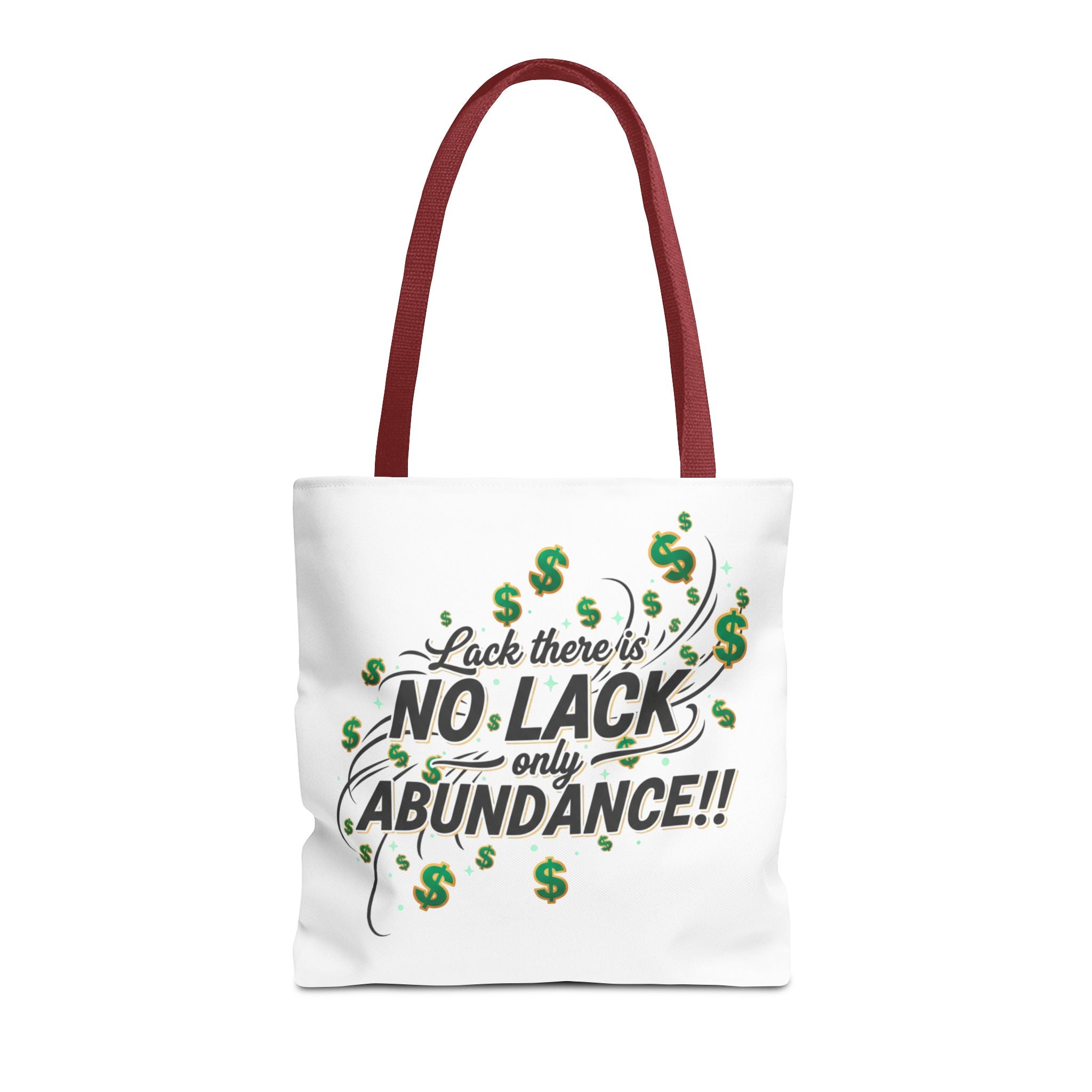 Abundance Tote Bag — "No Lack Only Abundance" Motivational Money Design