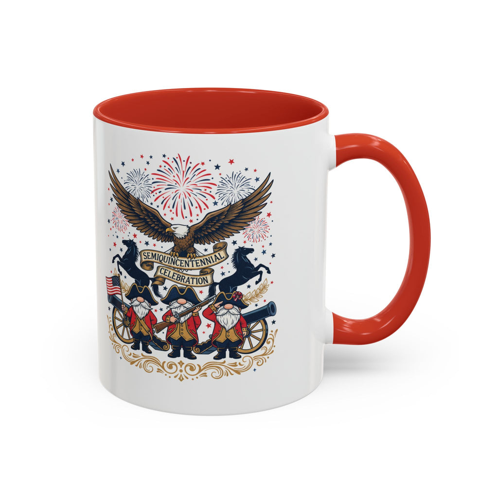 Patriotic Eagle & Revolutionary Soldiers Coffee Mug — Bicentennial Celebration Accent Mug