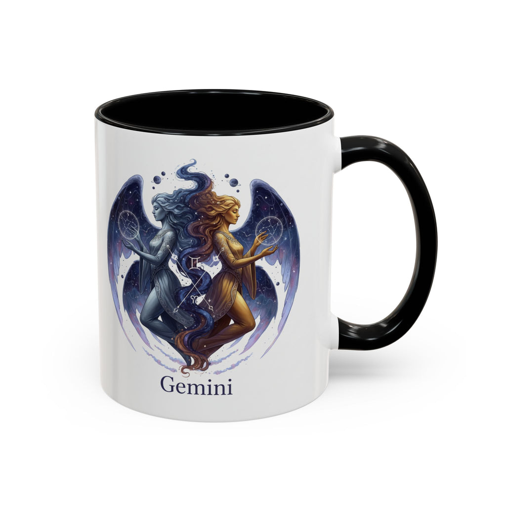 Gemini Zodiac Coffee Mug — Twin Stars Astrology Accent Mug (11/15oz)