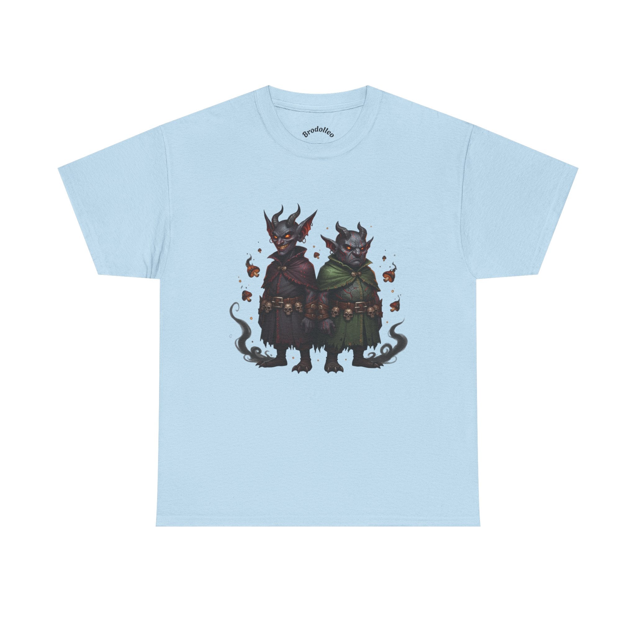 Demonic Twins Graphic Tee — Gothic Fantasy Demon Couple T-Shirt