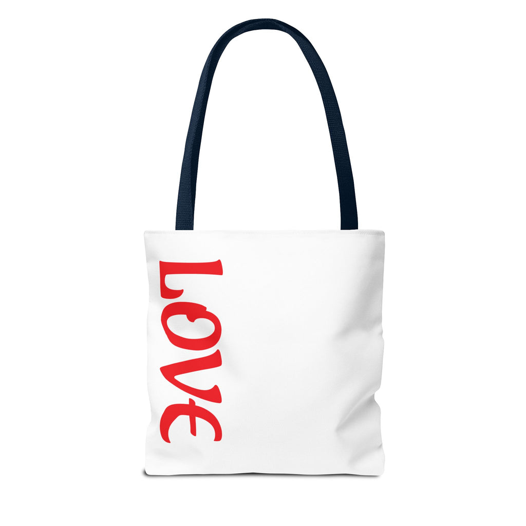 LOVE Vertical Red Tote Bag – Romantic Valentine’s Day Canvas Tote