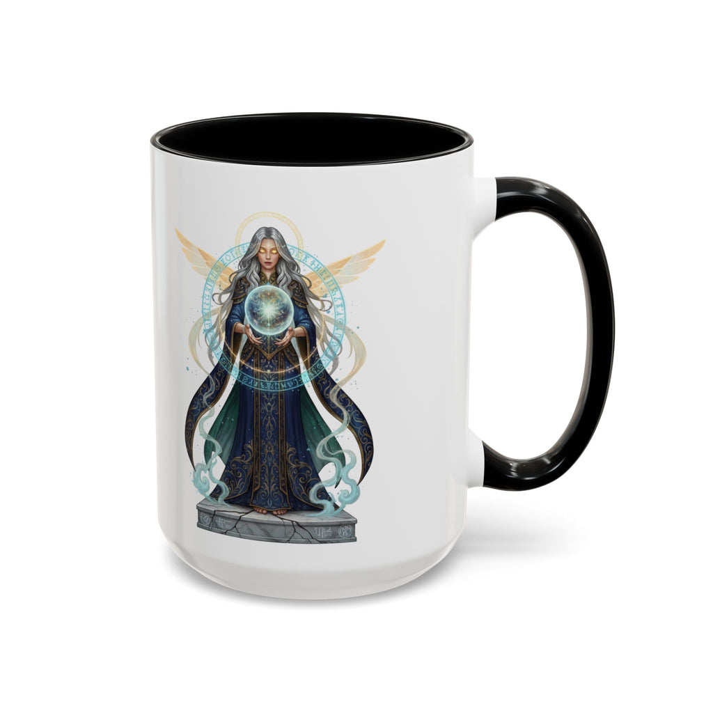 Mystic Oracle Coffee Mug — Woman with Crystal Ball Accent Mug