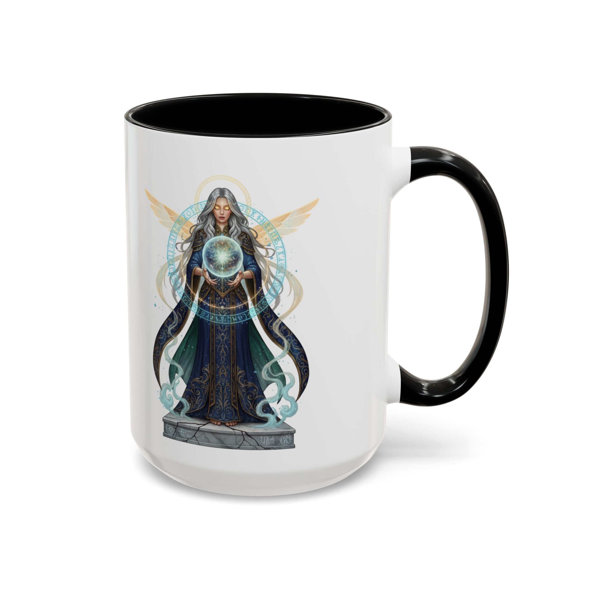 Mystic Oracle Coffee Mug — Woman with Crystal Ball Accent Mug
