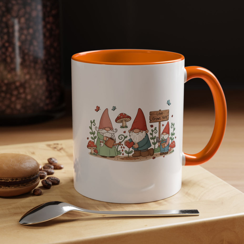 Gnome Garden Coffee Mug — Cute ‘Love Grows Here’ Accent Mug