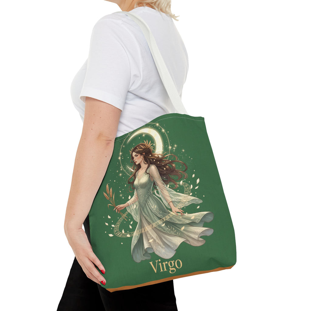 Mystic Moon Goddess Tote Bag — Ethereal Green All-Over Print Tote