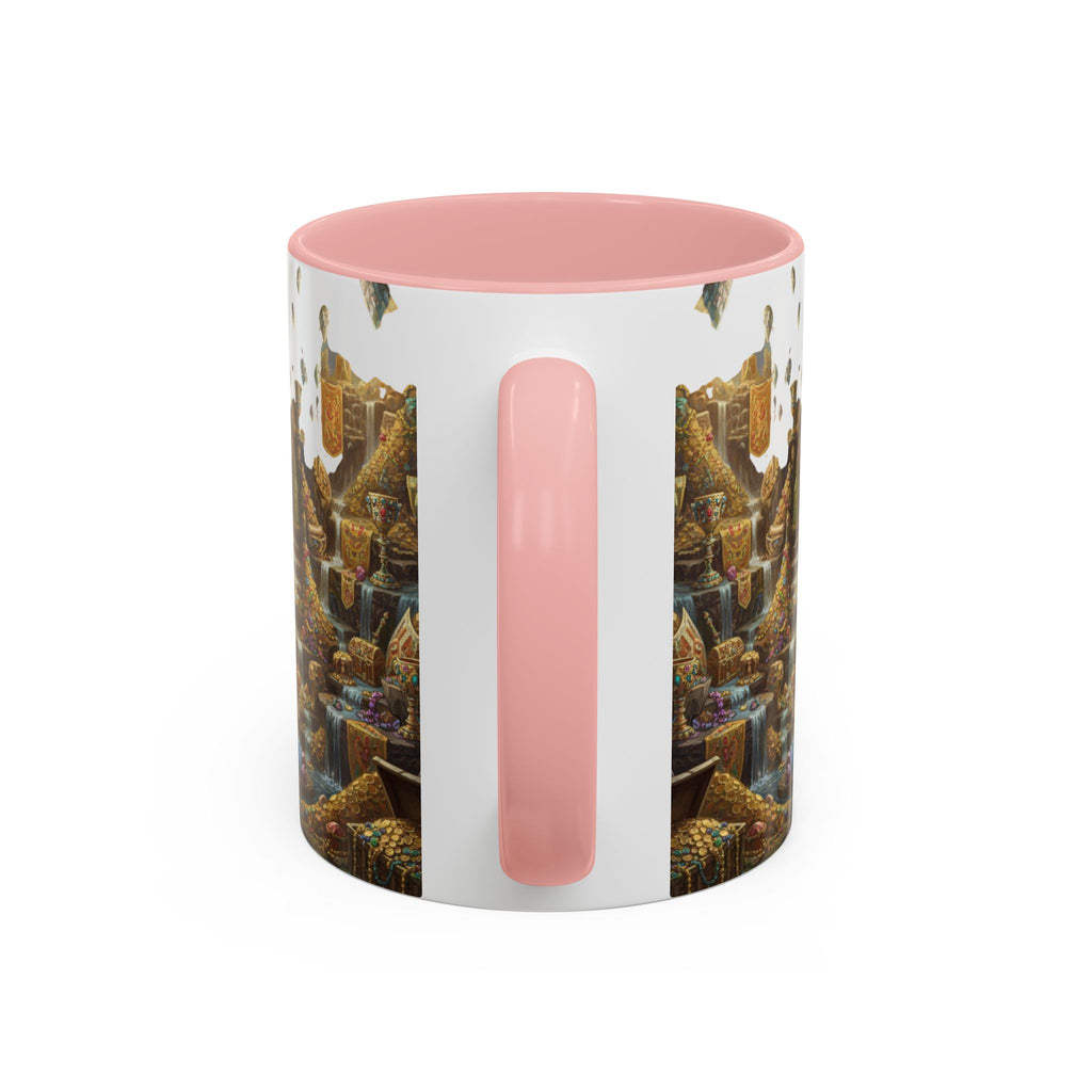 Dragon Hoard Accent Coffee Mug — Fantasy Treasure Landscape (11/15 oz)
