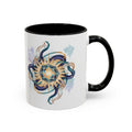 Celestial Nautilus Accent Coffee Mug — Ocean Sun Compass Art (11/15oz)
