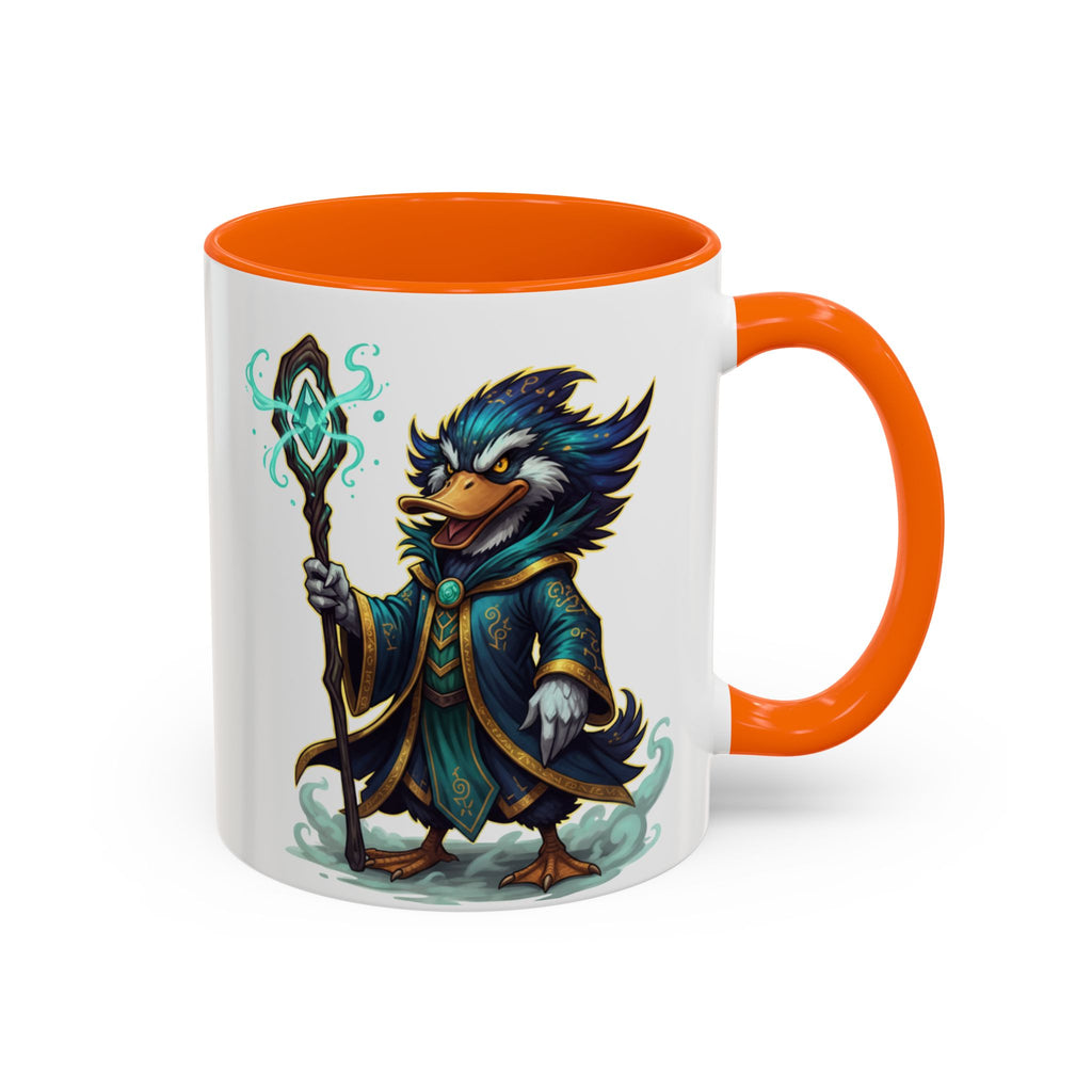 Mage Duck Coffee Mug — Fantasy Wizard Duck Illustration Accent Mug (11/15oz)