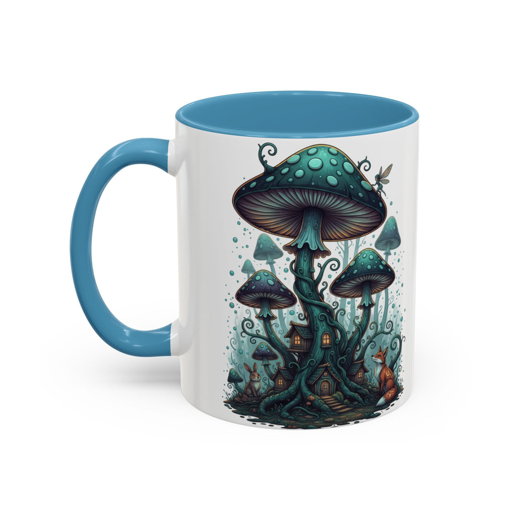 Enchanted Mushroom Cottage Coffee Mug — Fantasy Forest Accent Mug