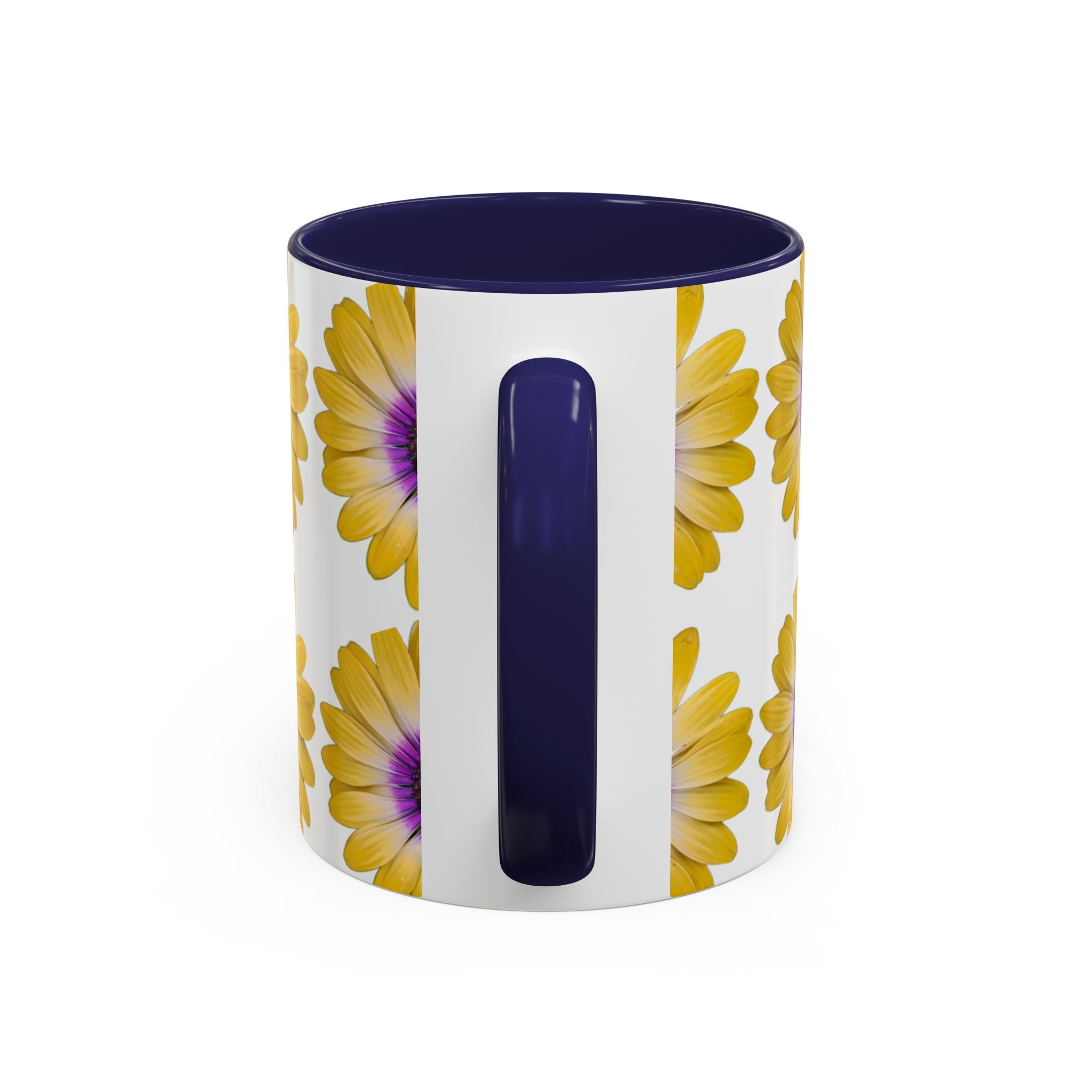 Yellow Purple Daisy Accent Coffee Mug – Floral Pattern 11/15oz