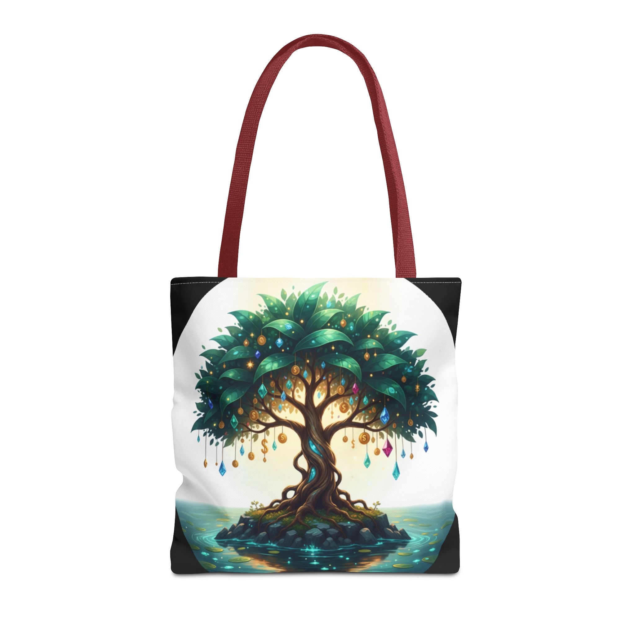 Enchanted Tree Tote Bag - Mystical Gem-Decorated Tree All-Over Print