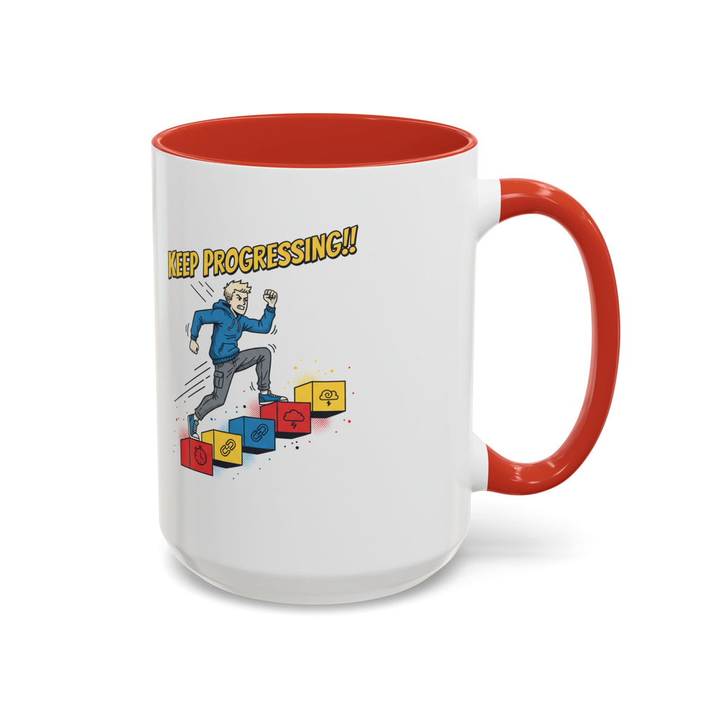 Keep Progressing Coffee Mug — Motivational Accent Mug (11/15oz)