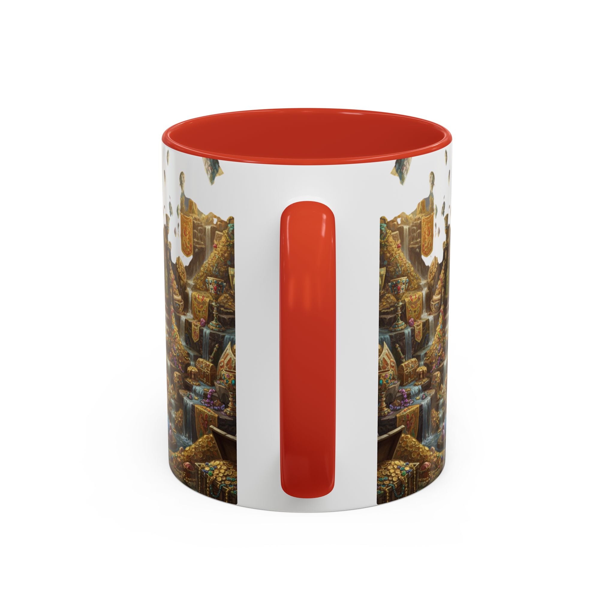Dragon Hoard Accent Coffee Mug — Fantasy Treasure Landscape (11/15 oz)