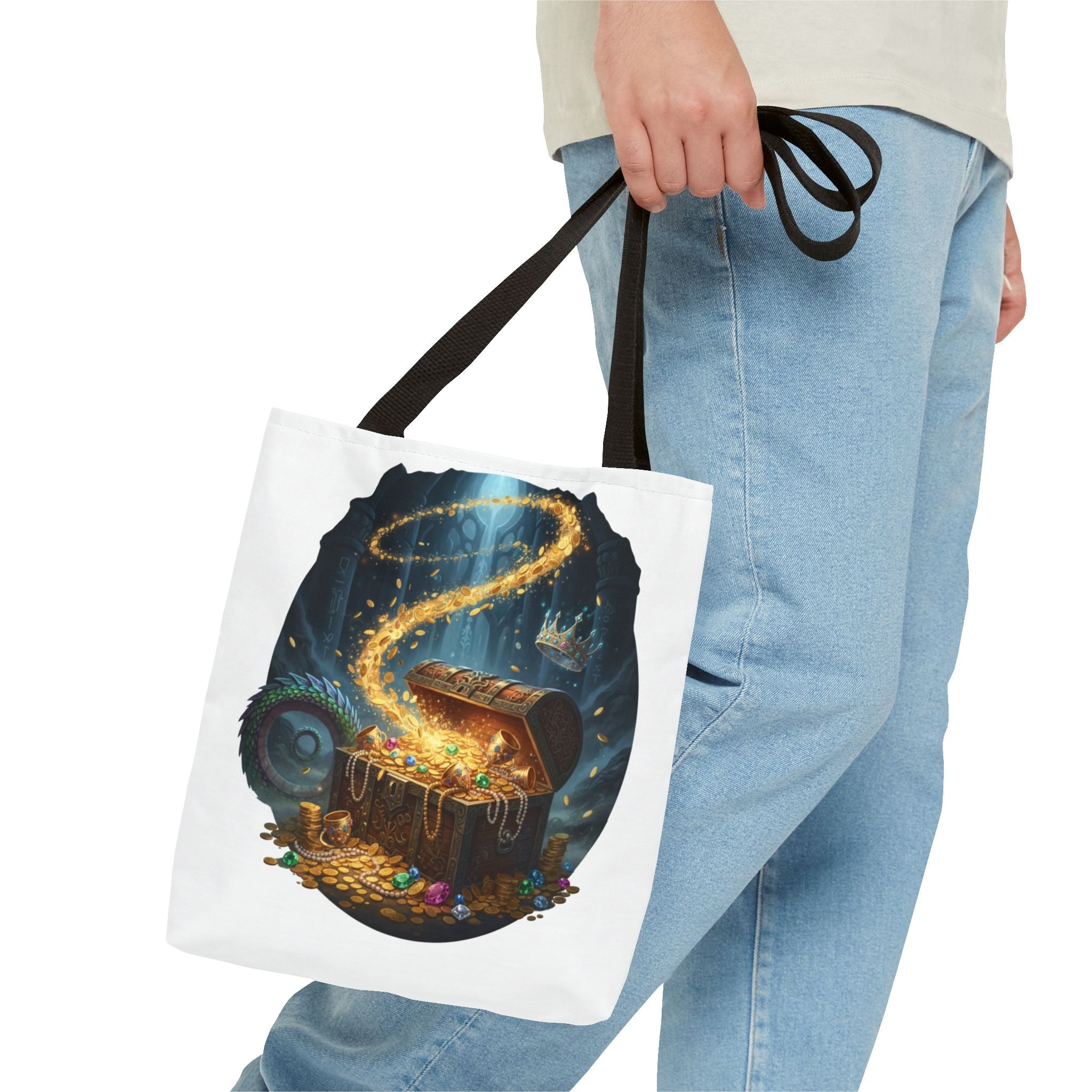 Magic Treasure Chest Tote Bag — Fantasy Pirate Gold Illustration Tote
