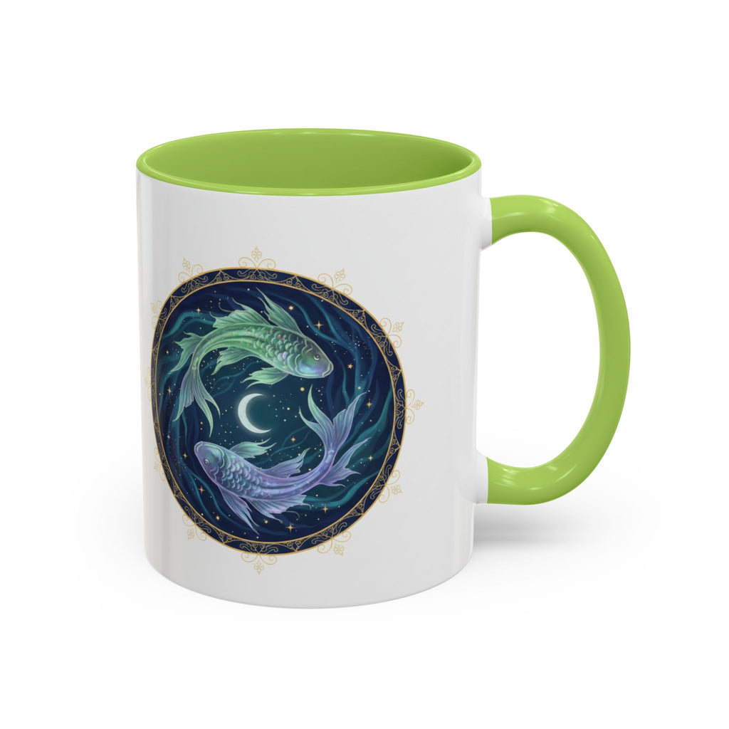 Koi Yin Yang Coffee Mug — Celestial Fish Moon Ceramic Accent Mug (11/15oz)