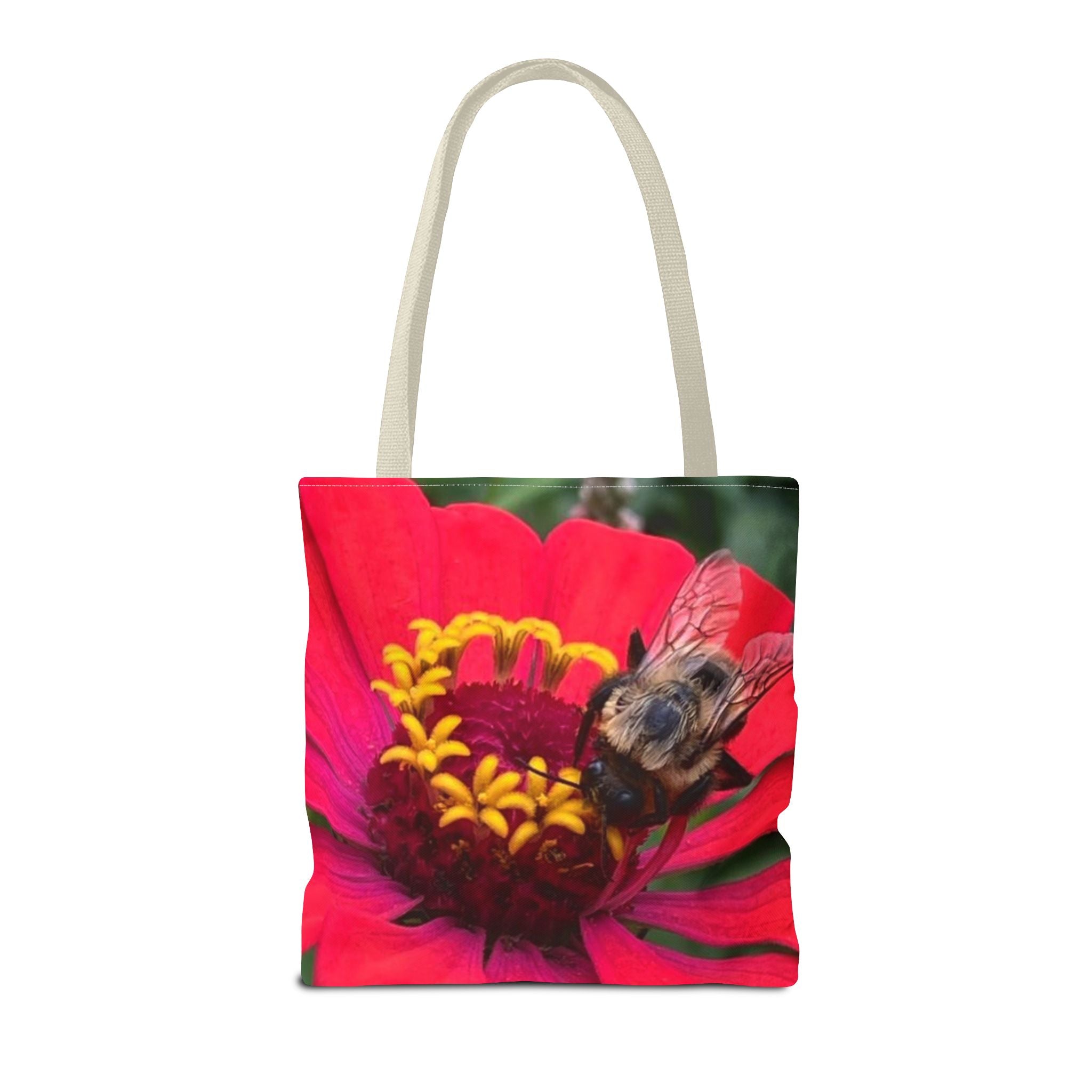 Floral Bee Tote Bag — Red Zinnia Garden Shopper