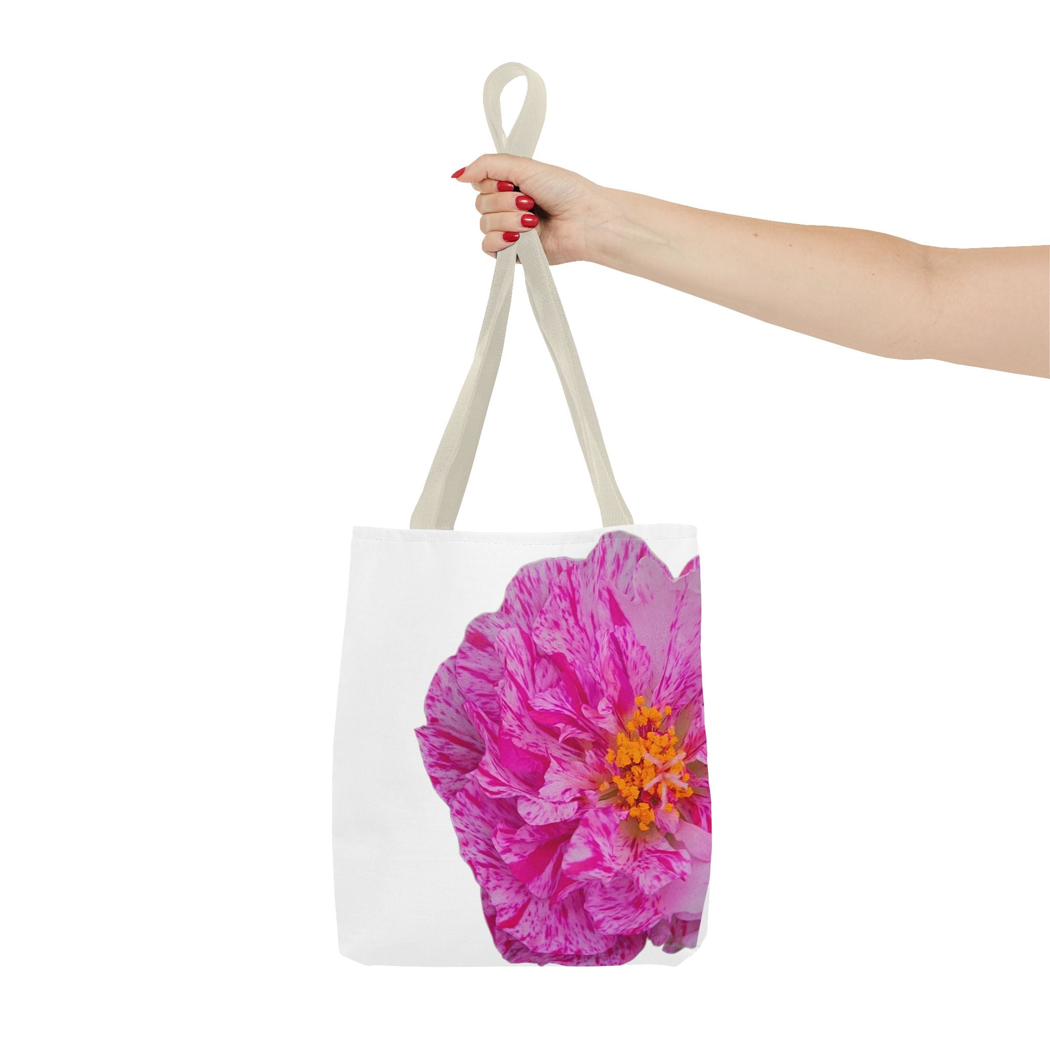 Pink Peony Floral Tote Bag — Bright Bloom All-Over Print