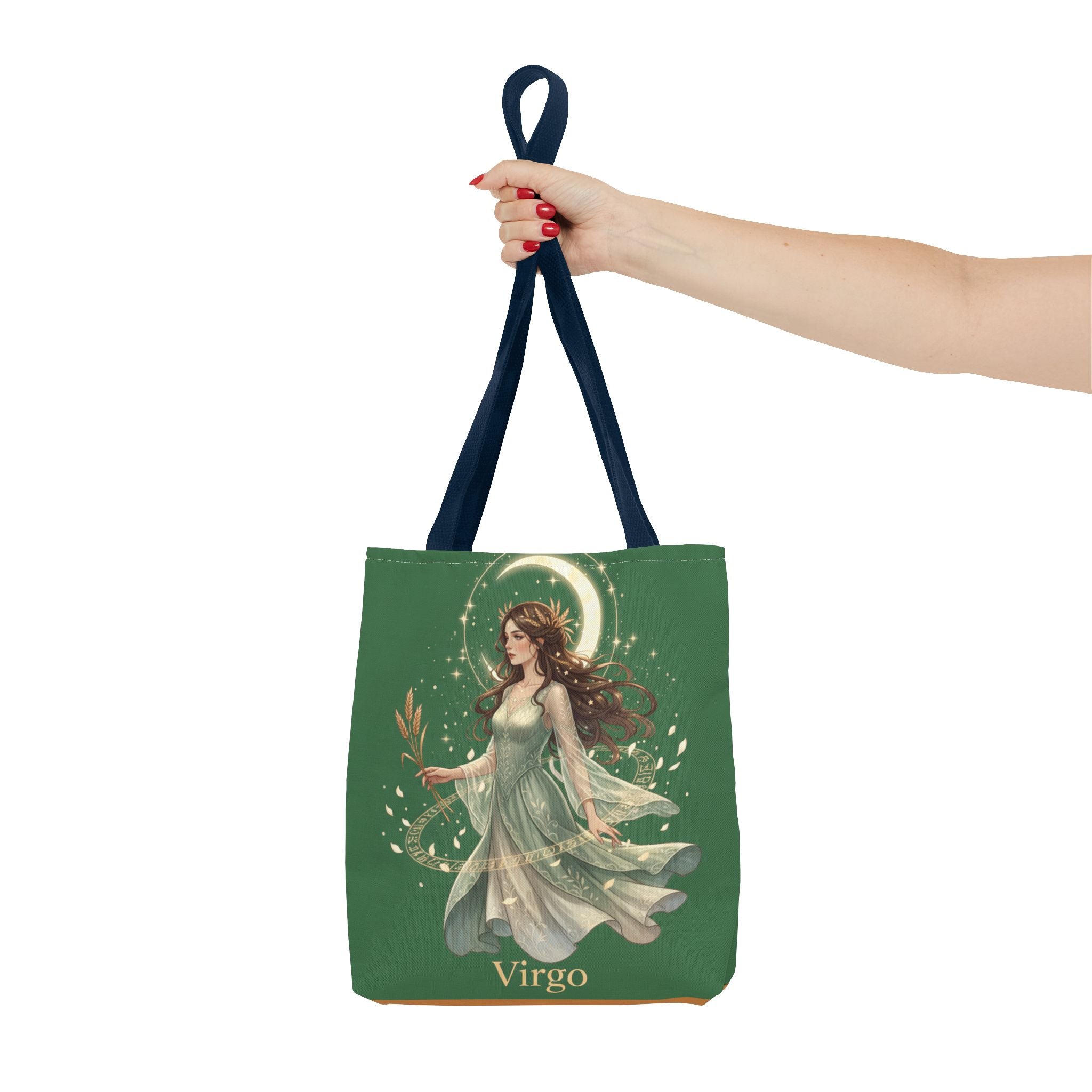 Mystic Moon Goddess Tote Bag — Ethereal Green All-Over Print Tote