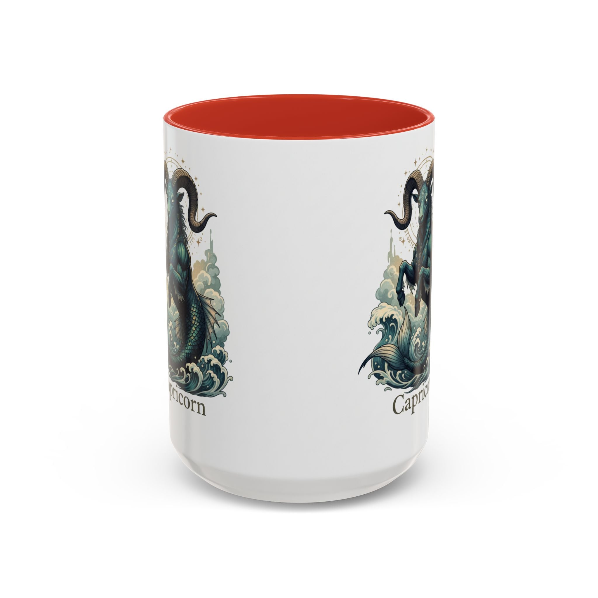 Capricorn Sea-Goat Accent Coffee Mug — Zodiac Astrology Ceramic Gift (11/15oz)