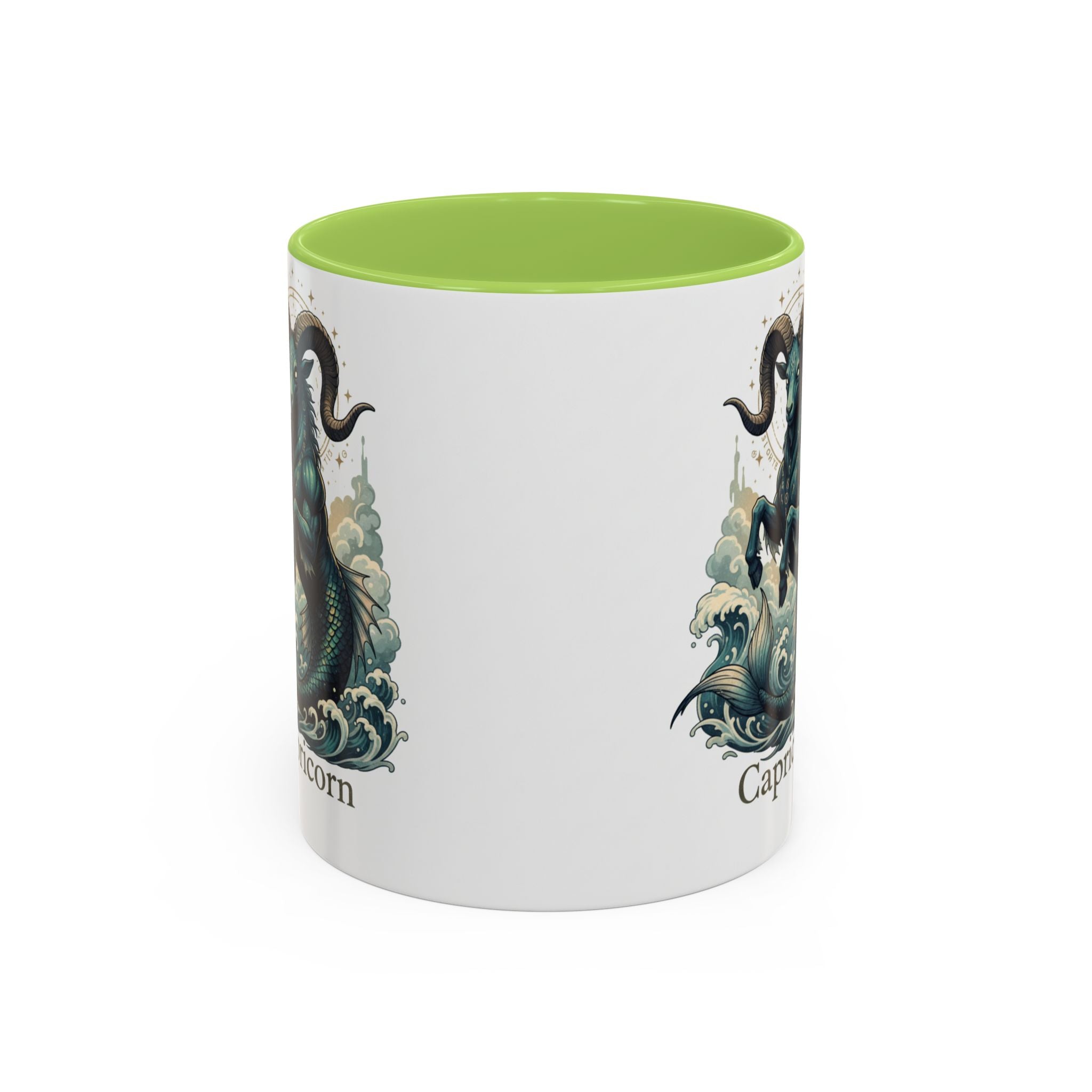 Capricorn Sea-Goat Accent Coffee Mug — Zodiac Astrology Ceramic Gift (11/15oz)