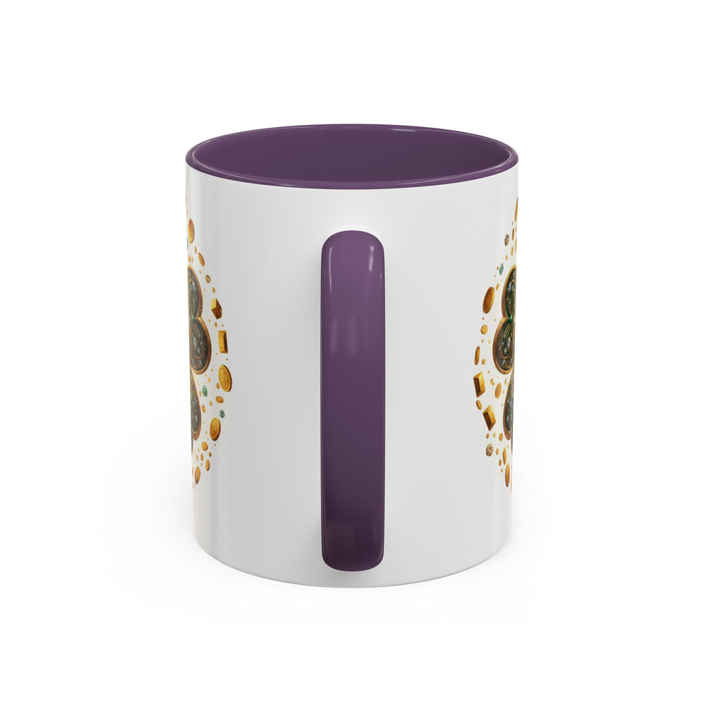 St. Patrick's Shamrock Coffee Mug — "Money Flows to Me" Lucky Charm Accent Mug