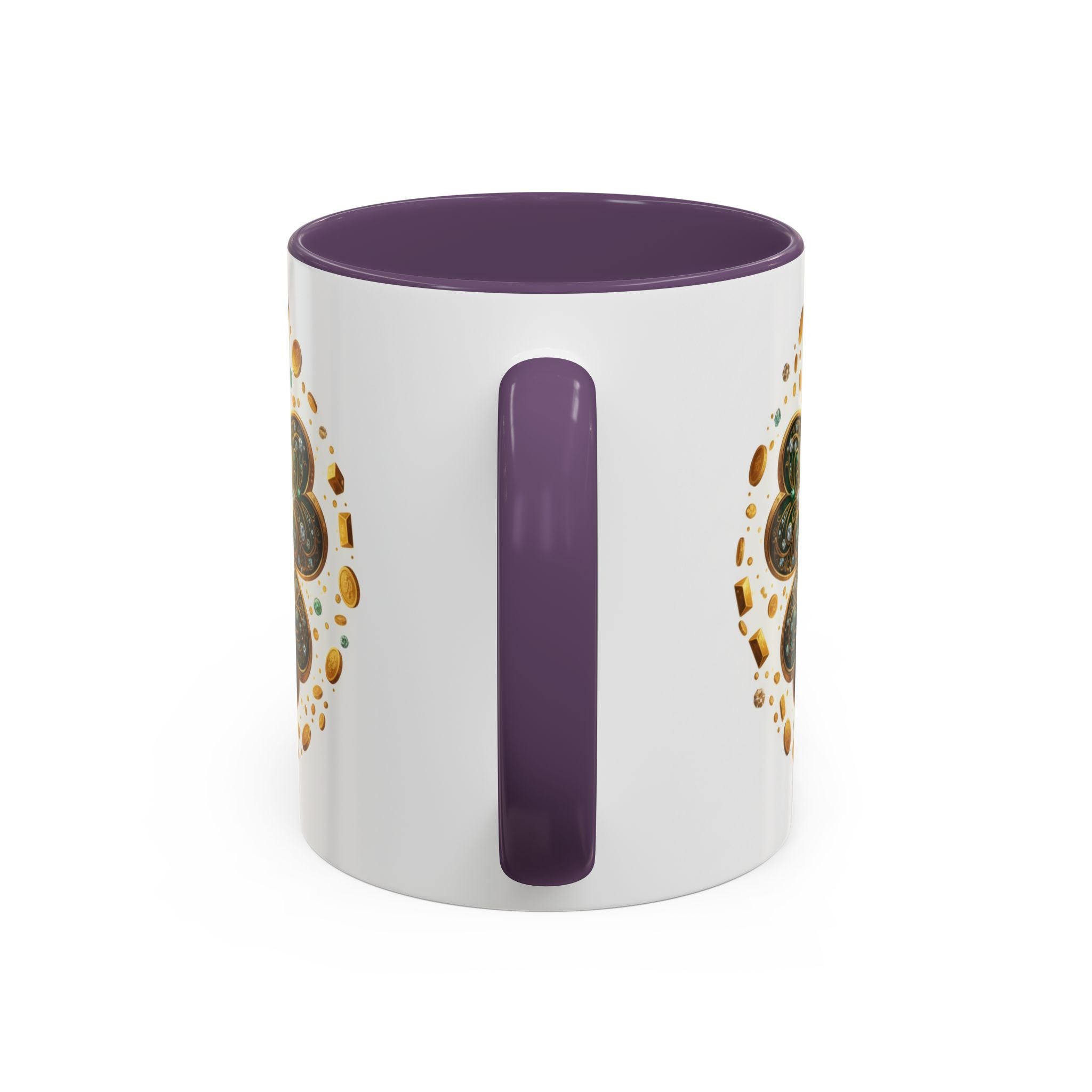 St. Patrick's Shamrock Coffee Mug — "Money Flows to Me" Lucky Charm Accent Mug