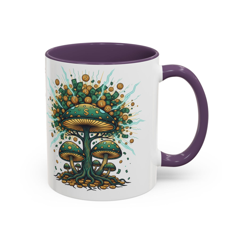Accent Coffee Mug — 'Money Flows to Me Freely' Mushroom Abundance Design (11/15oz)