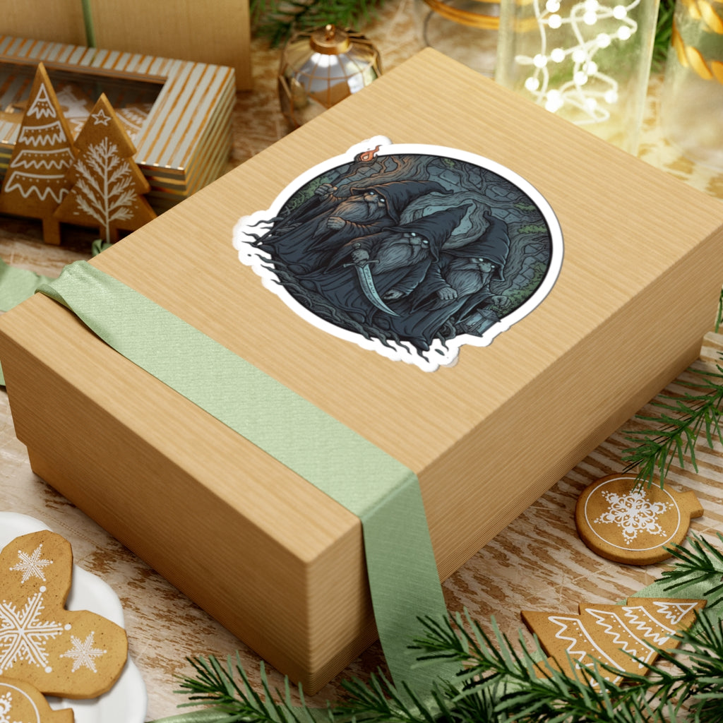 Dark Forest Wizards Sticker — Gothic Fantasy Kiss-Cut Laptop Decal