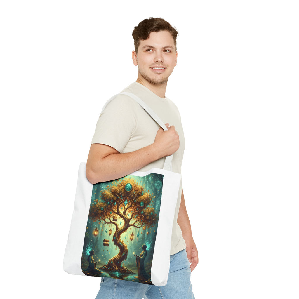 Enchanted Tree Tote Bag — Magical Night Forest Art AOP