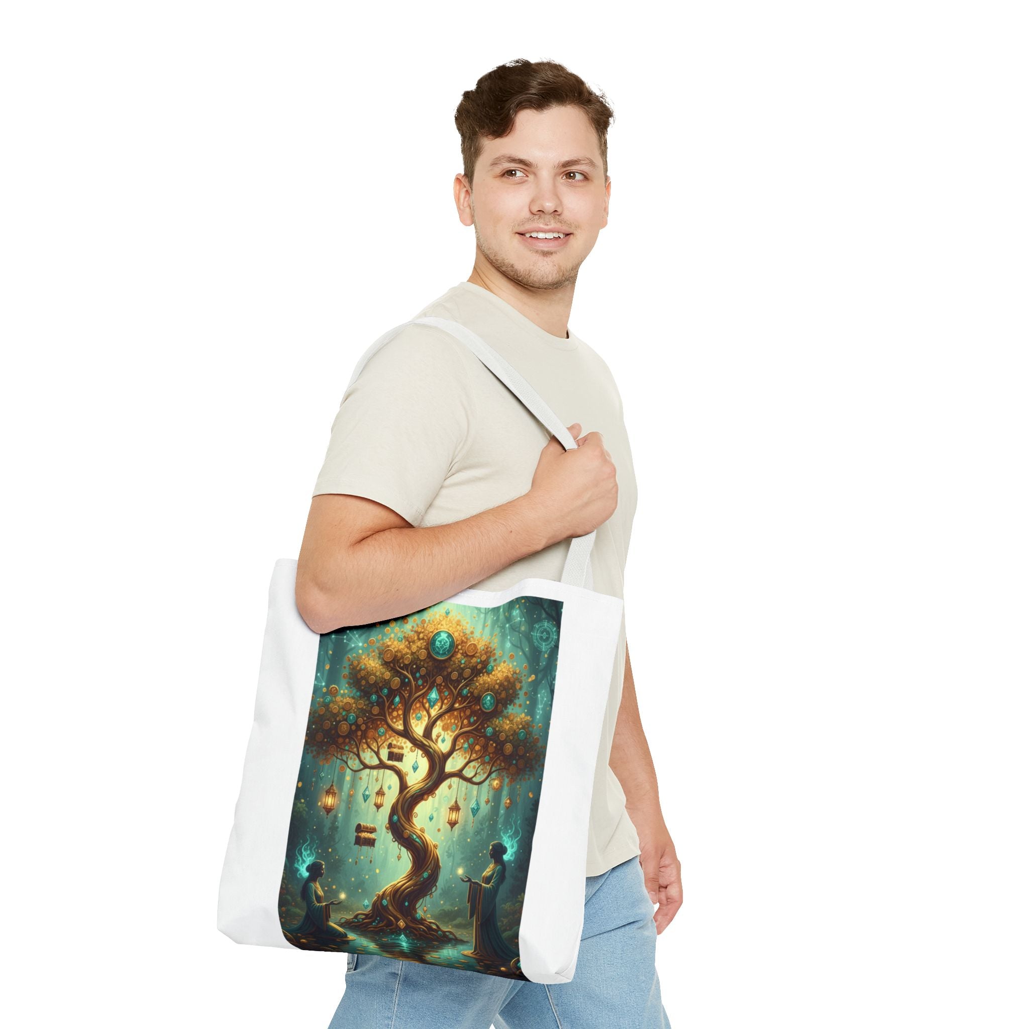 Enchanted Tree Tote Bag — Magical Night Forest Art AOP