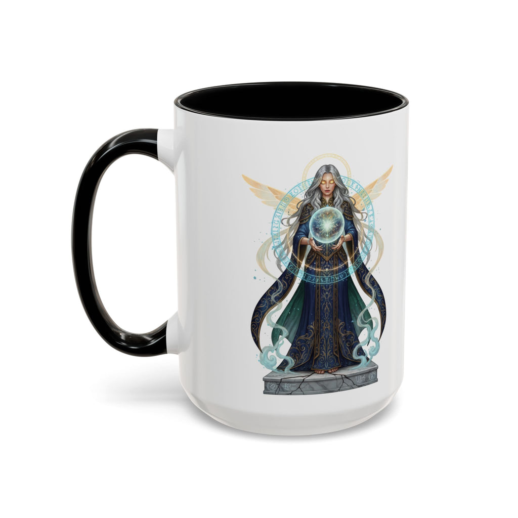 Mystic Oracle Coffee Mug — Woman with Crystal Ball Accent Mug
