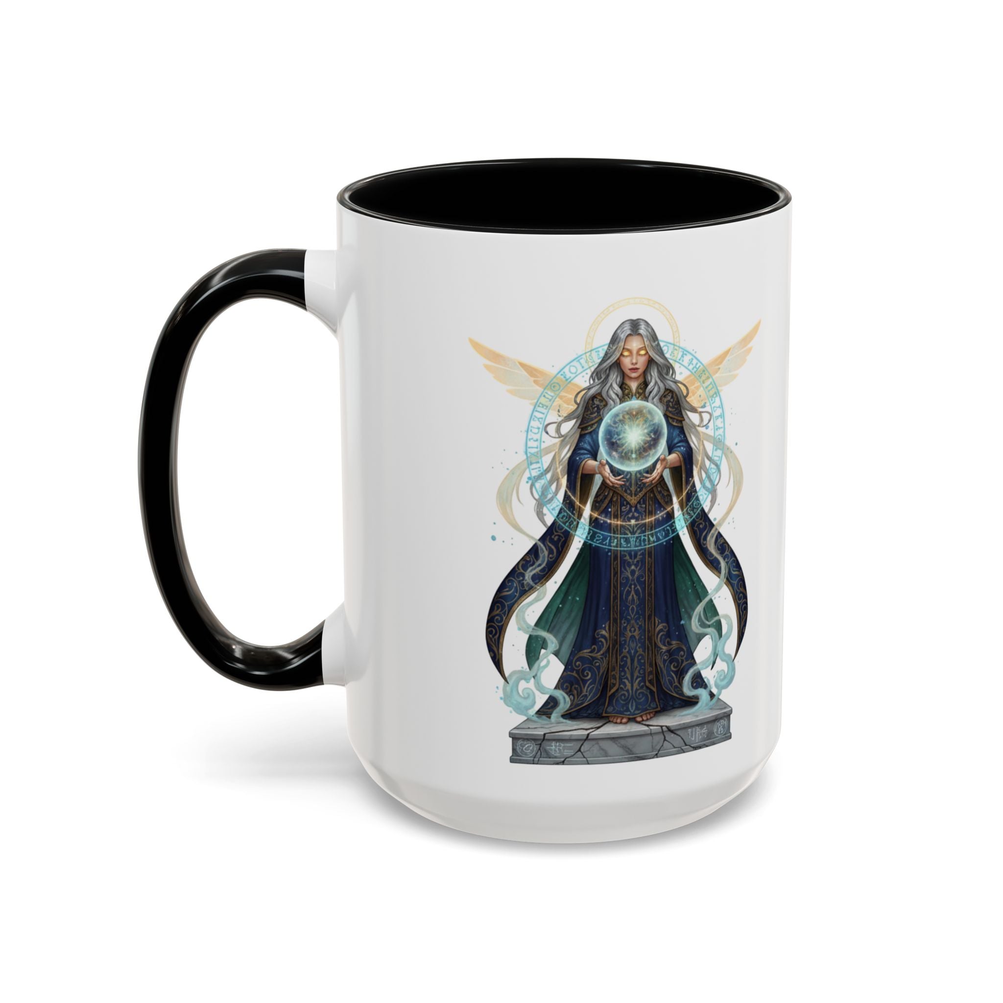 Mystic Oracle Coffee Mug — Woman with Crystal Ball Accent Mug