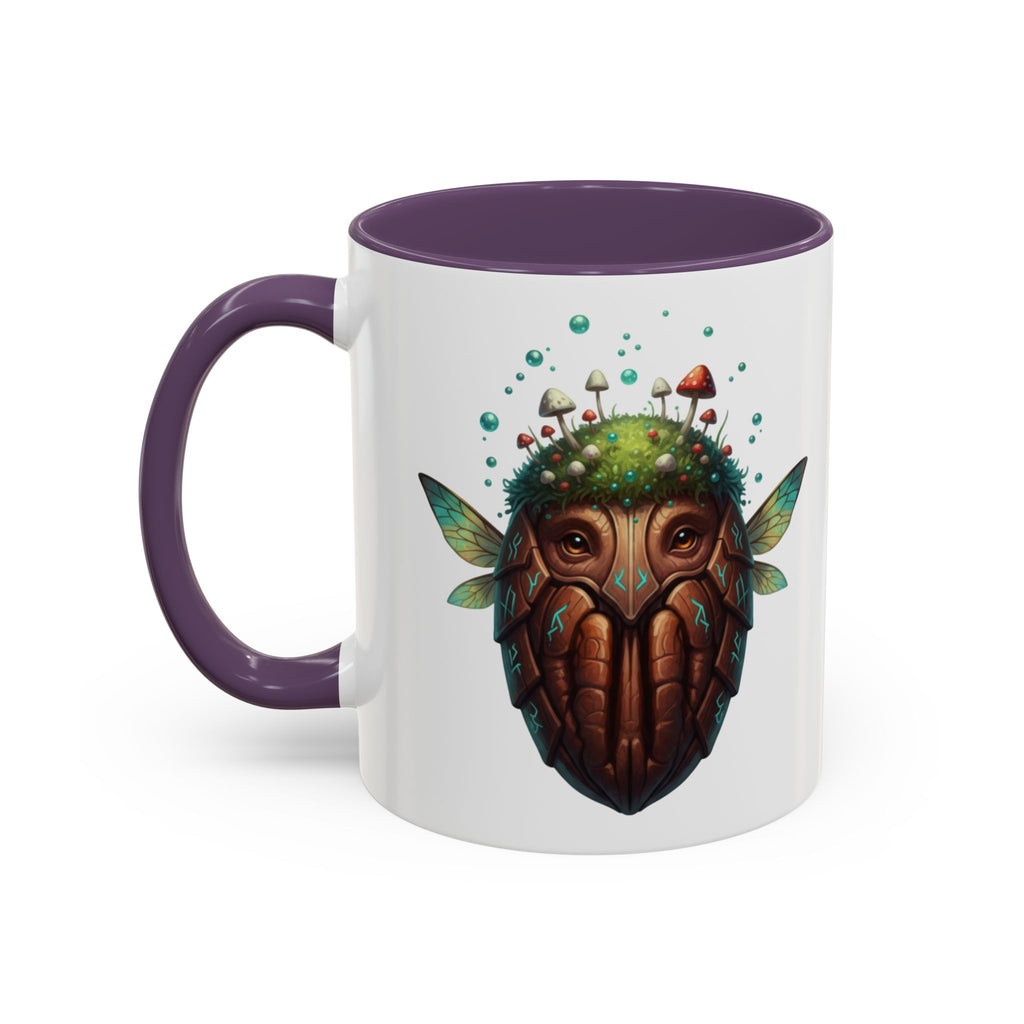 Mushroom Forest Mask Accent Coffee Mug — Fantasy Woodland Creature 11/15oz