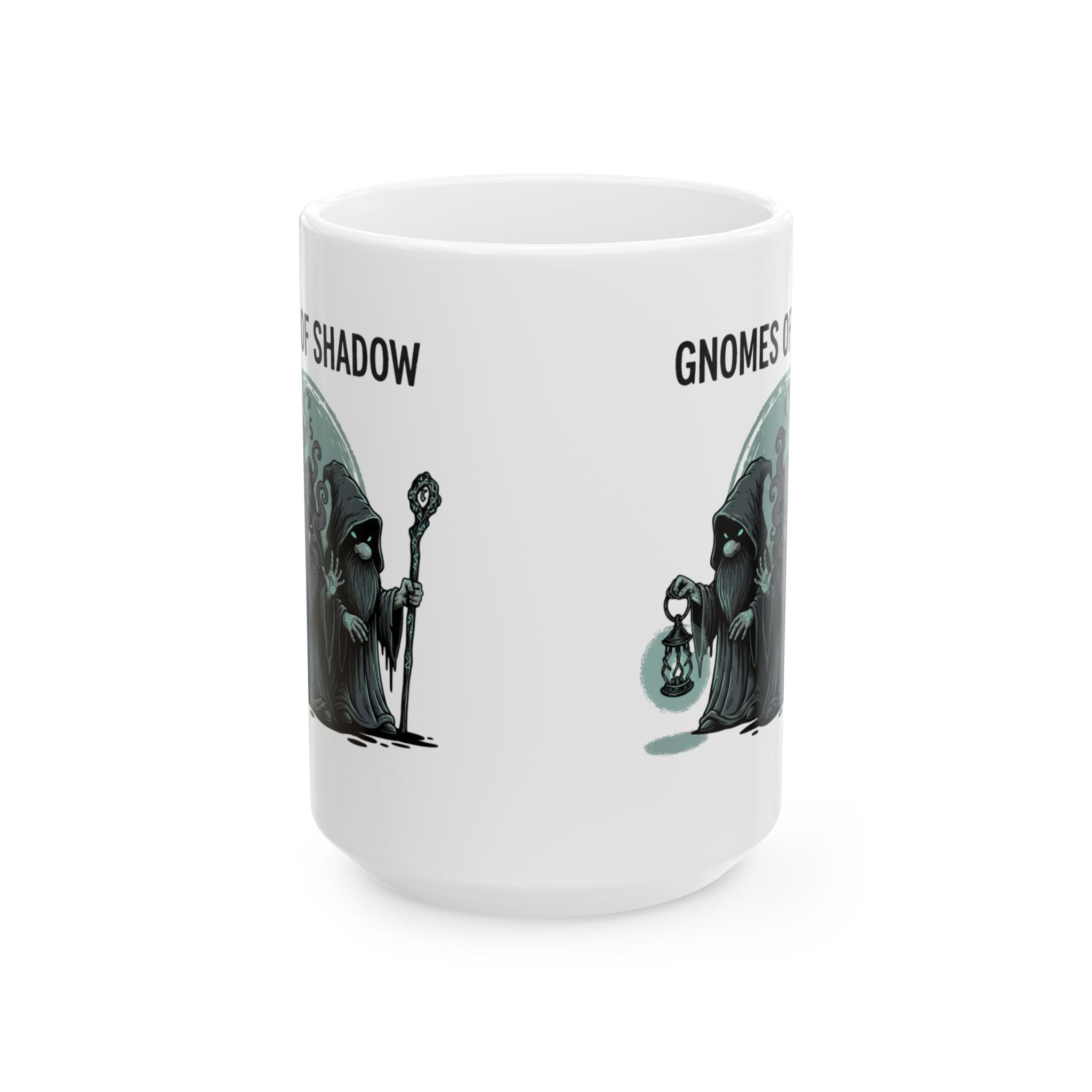 Gnome of the Shadow Ceramic Mug – Fantasy Gnome Lantern Coffee Cup (11oz & 15oz)