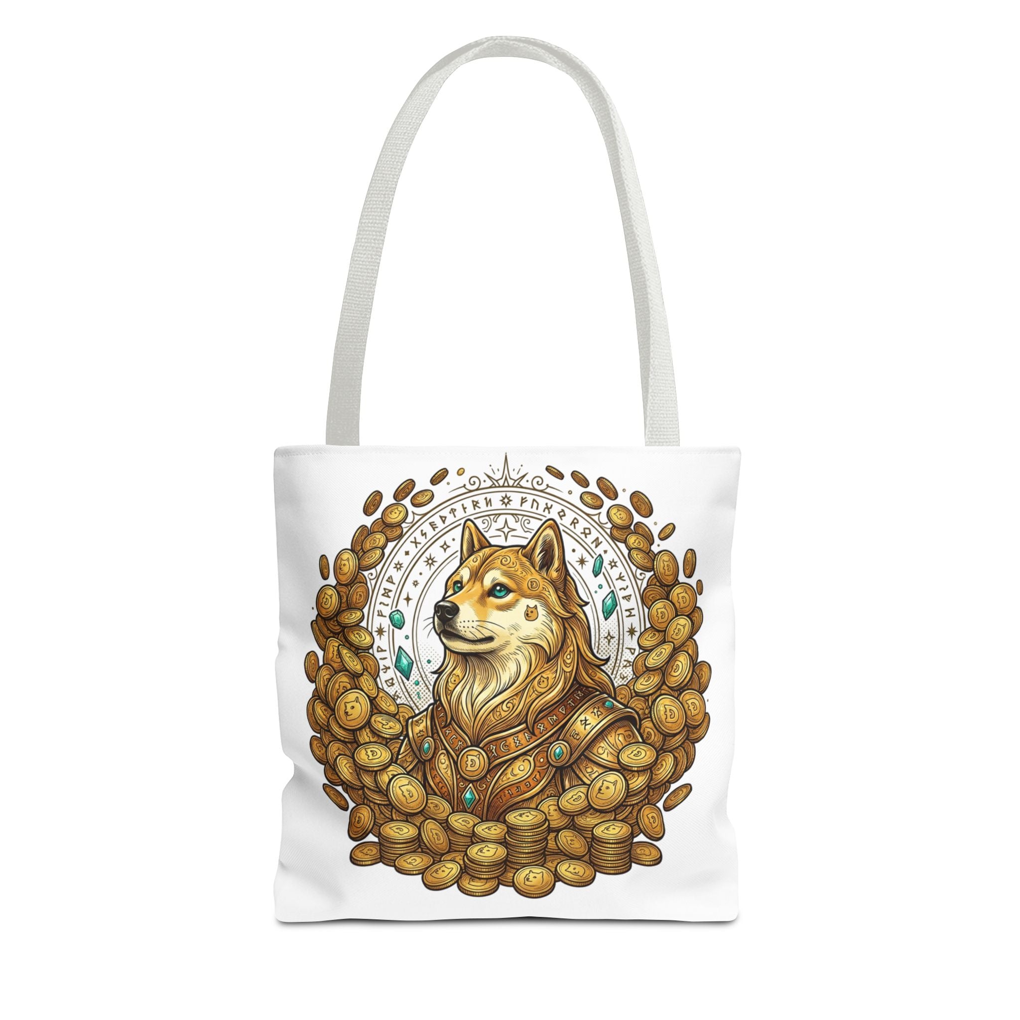 Dogecoin Shiba Inu Coin Pile Tote Bag — Crypto Meme Art Tote