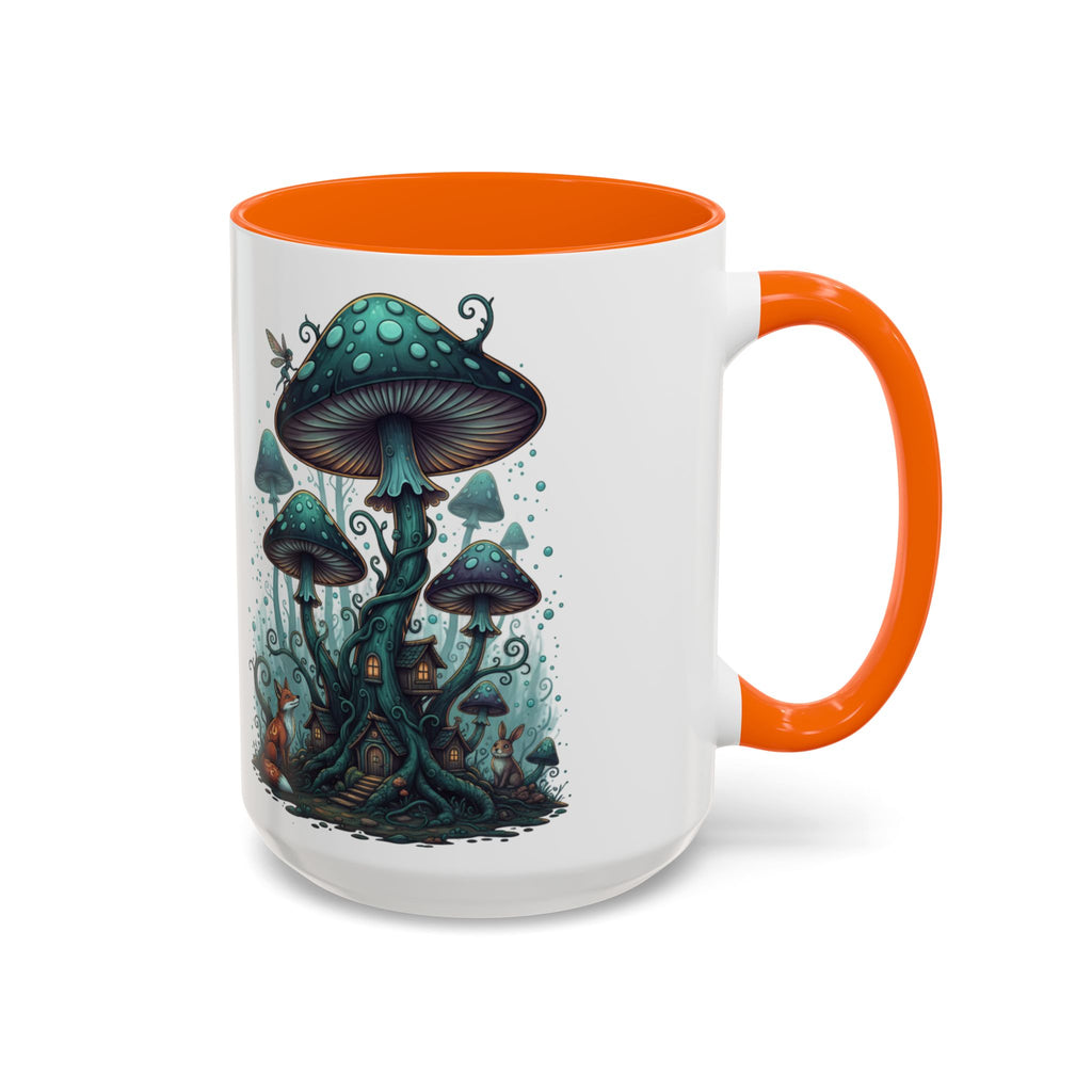 Enchanted Mushroom Cottage Coffee Mug — Fantasy Forest Accent Mug
