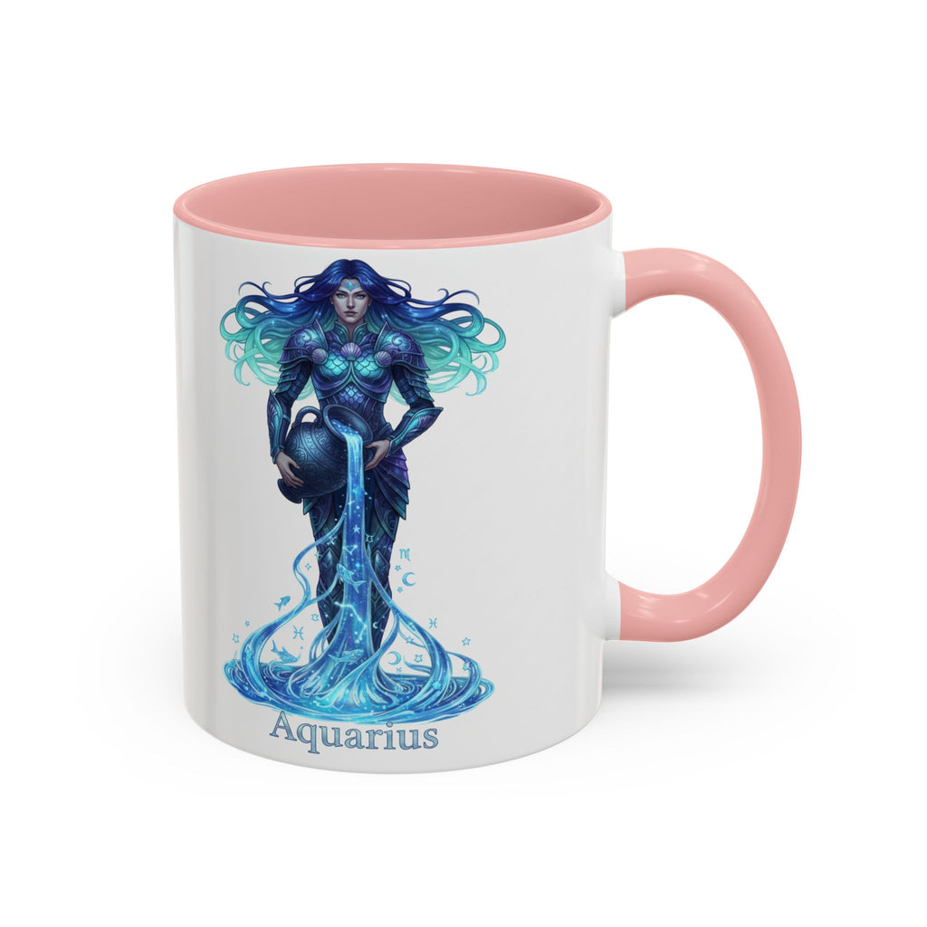Aquarius Zodiac Coffee Mug — Water Bearer Astrology Accent Mug