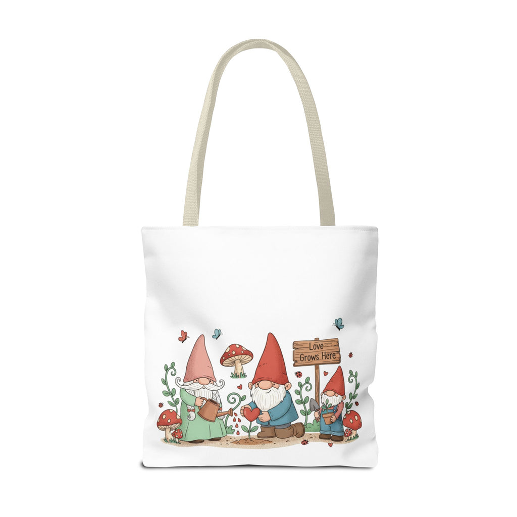Gnome Garden Tote Bag – Cute Mushroom Gnomes All-Over Print