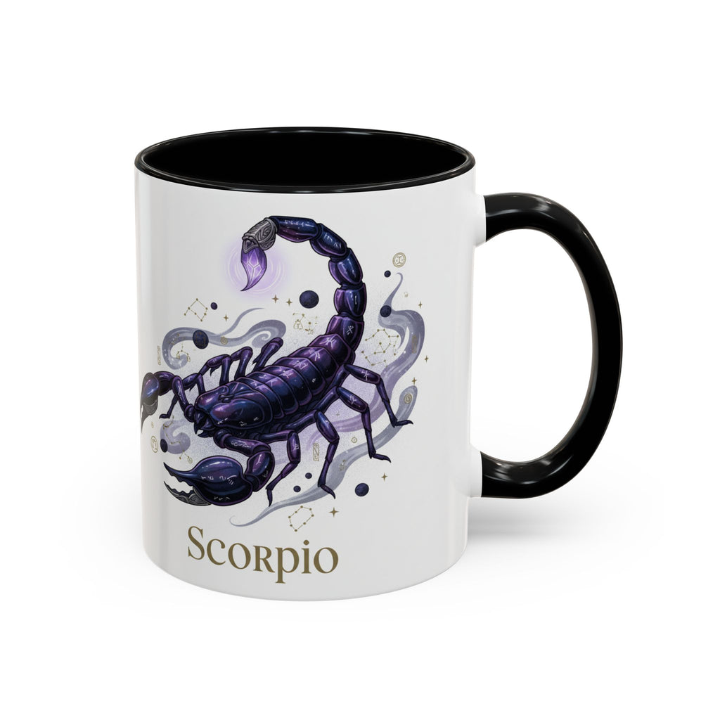 Scorpio Zodiac Coffee Mug — Purple Scorpion Accent Mug (11/15oz)