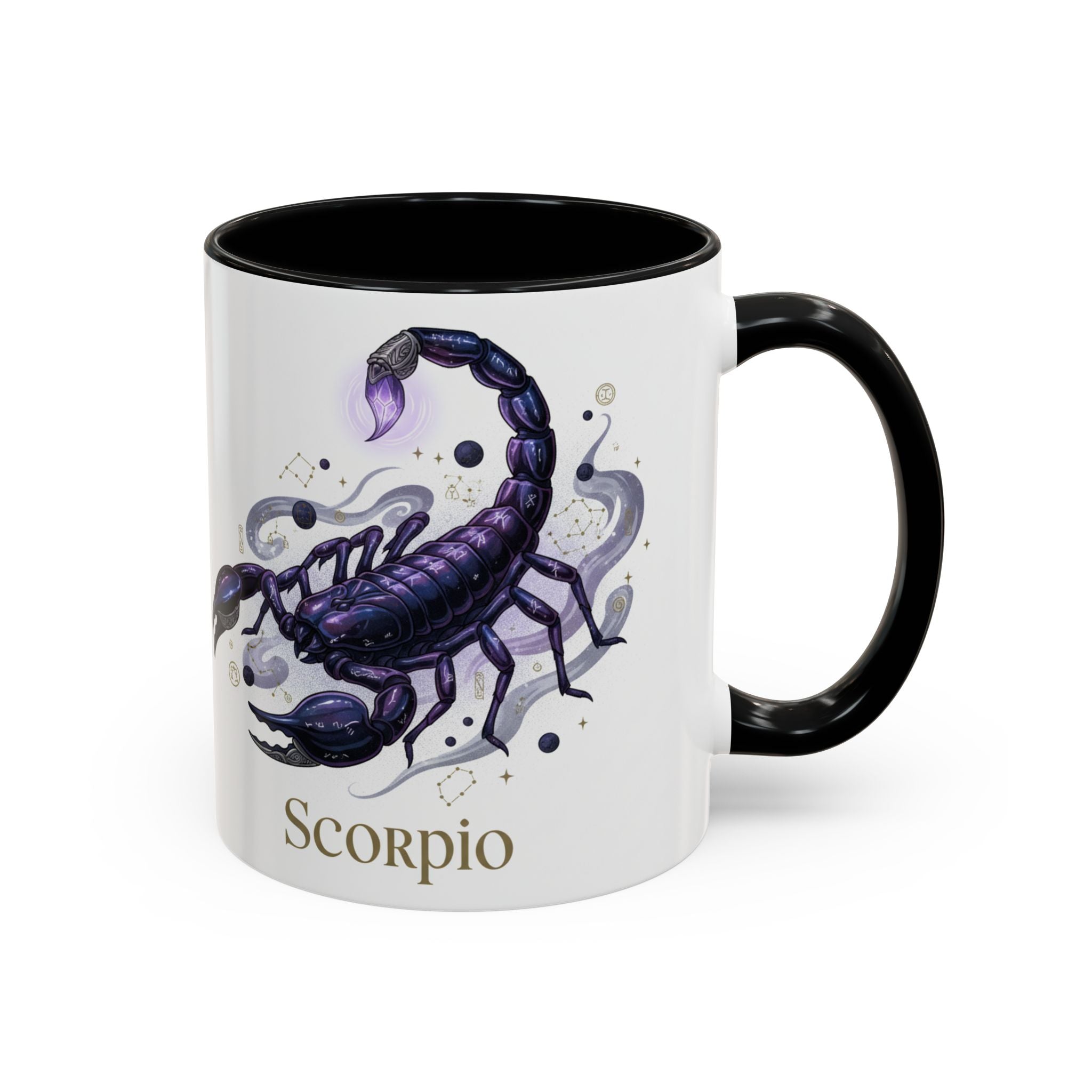 Scorpio Zodiac Coffee Mug — Purple Scorpion Accent Mug (11/15oz)